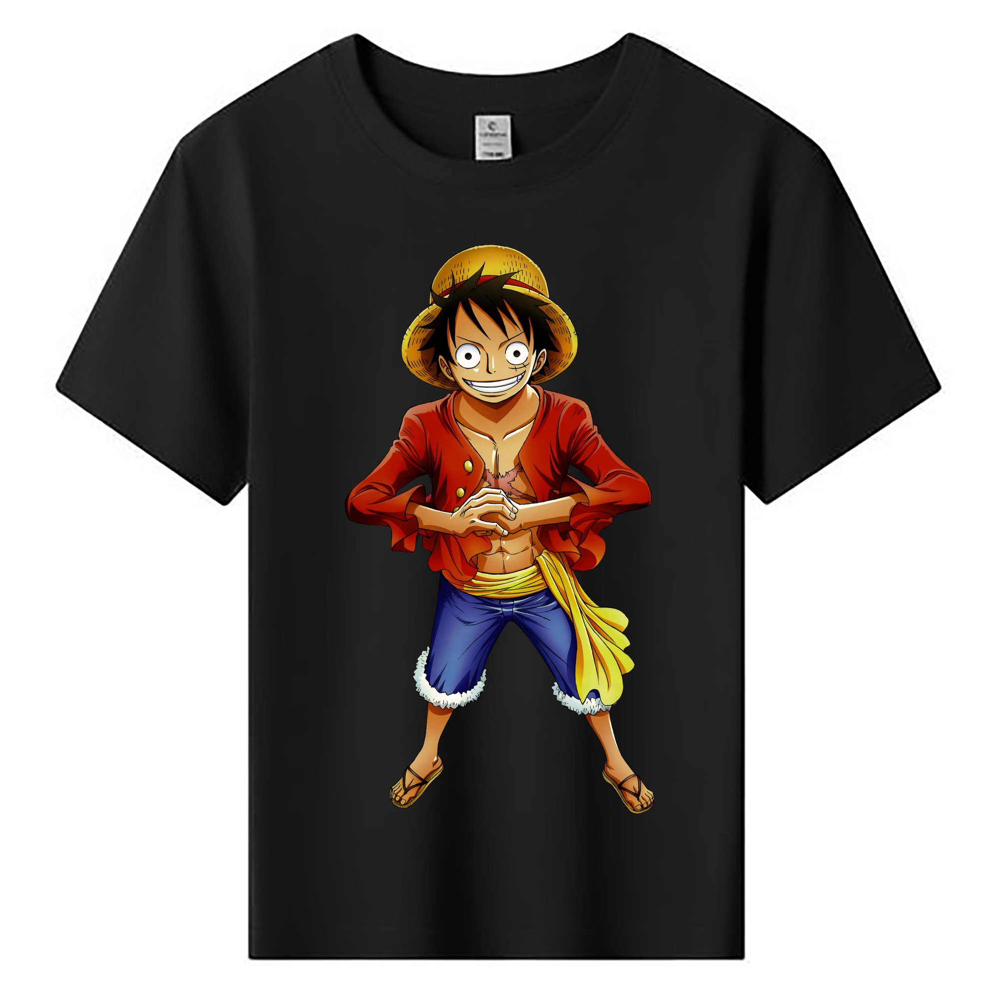 ワンピース モンキー・D・ルフィ ONE PIECE Monkey D. Luffy 綿100％キッズTシャツ（フロントプリント）