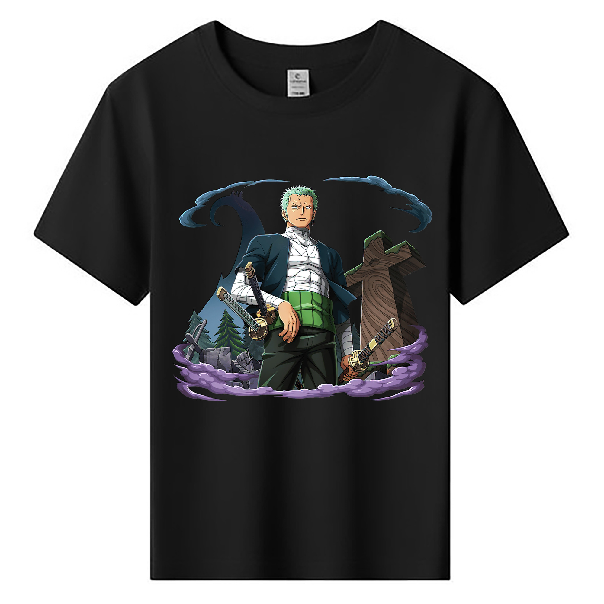 ワンピース ロロノア・ゾロ ONE PIECE Roronoa Zoro 綿100％キッズTシャツ（フロントプリント）