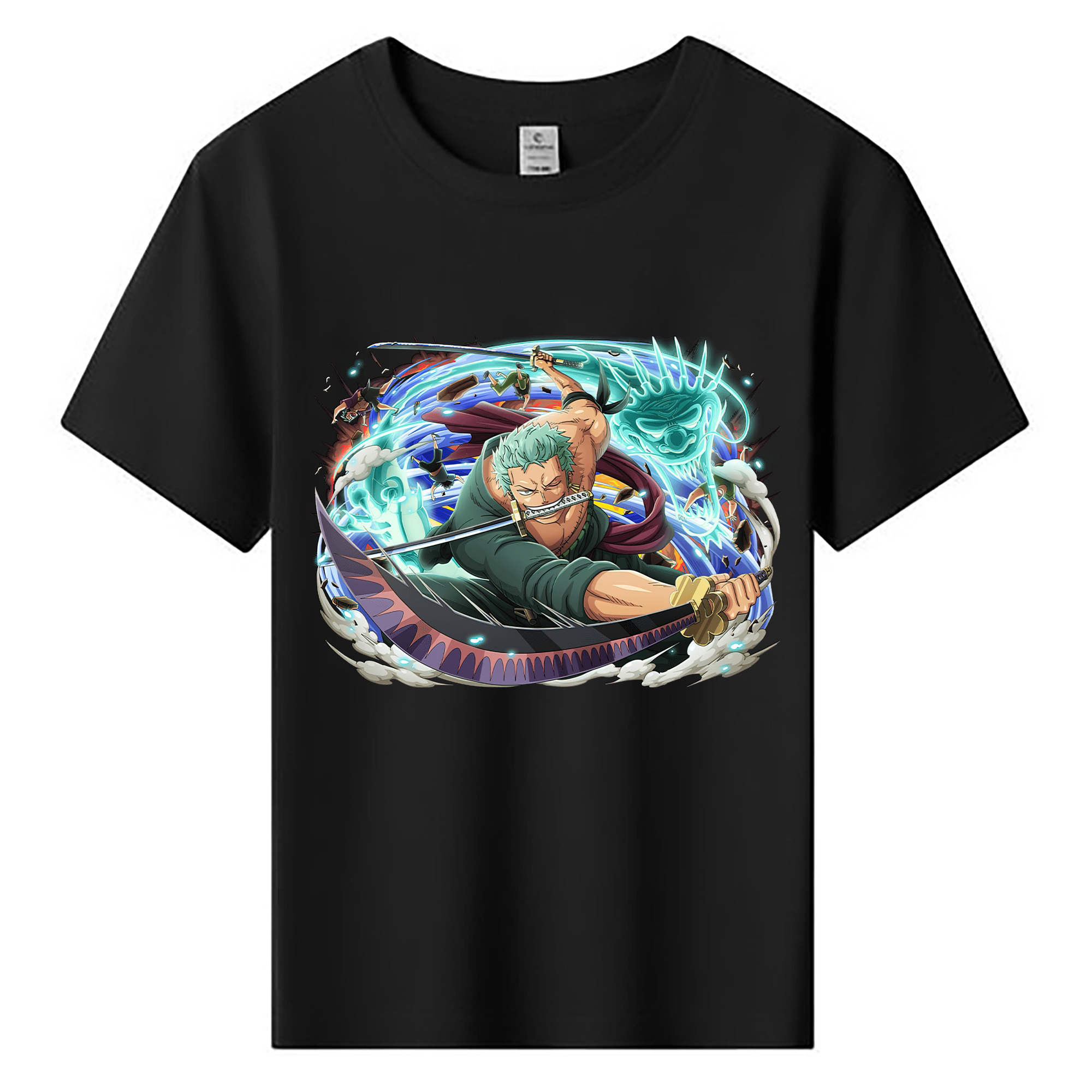 ワンピース ロロノア・ゾロ ONE PIECE Roronoa Zoro 綿100％キッズTシャツ（フロントプリント）