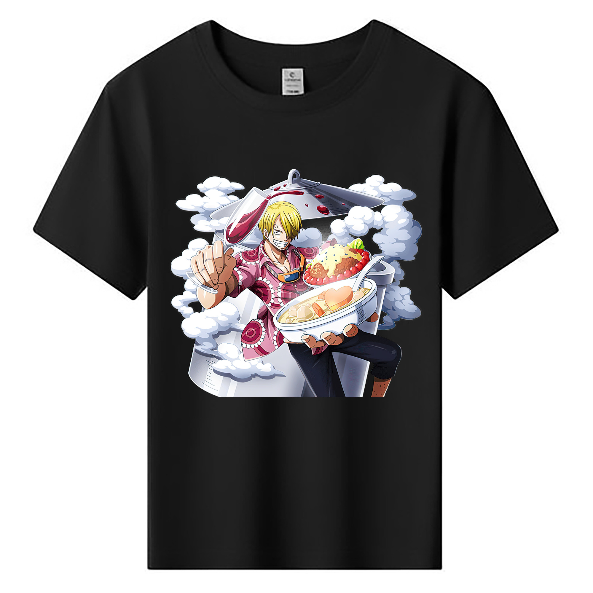 （画像用） ワンピース サンジ ONE PIECE Sanji 綿100％キッズTシャツ（フロントプリント）