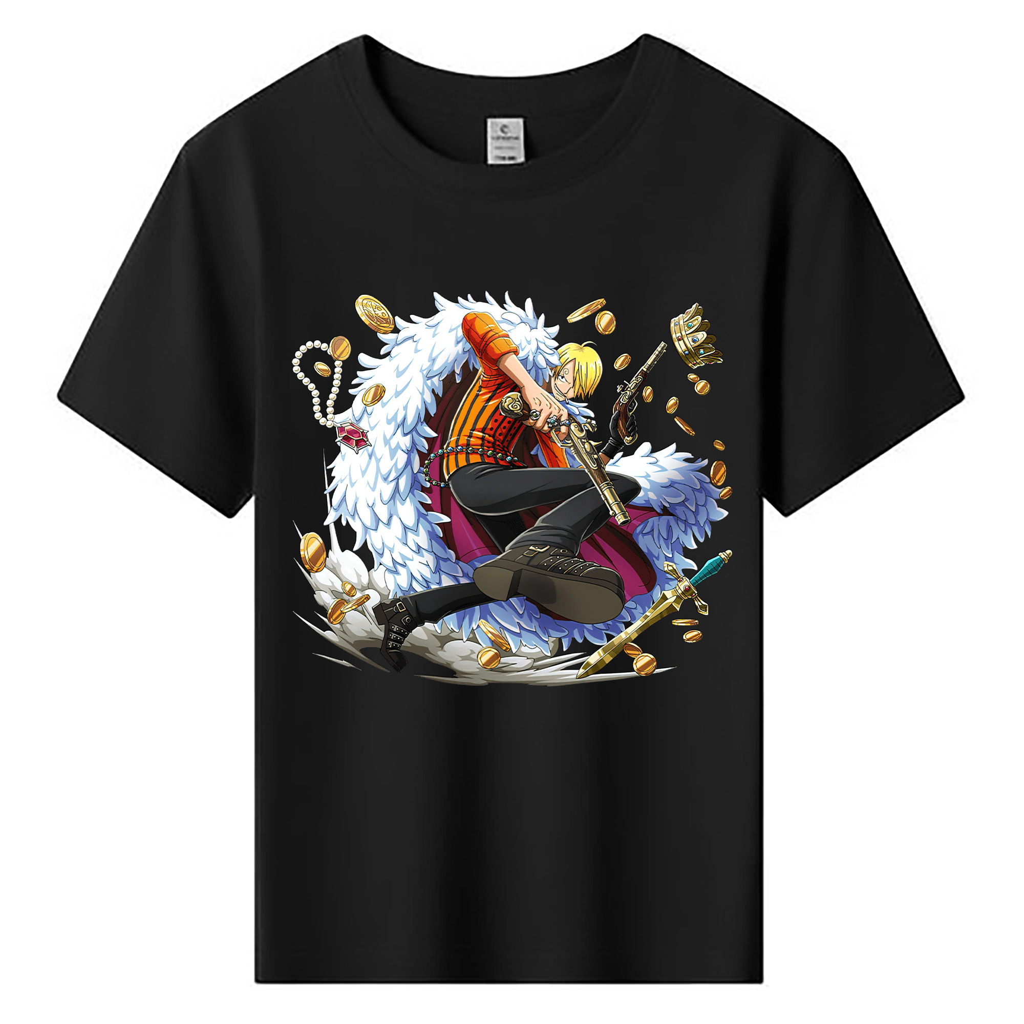 （画像用） ワンピース サンジ ONE PIECE Sanji 綿100％キッズTシャツ（フロントプリント）