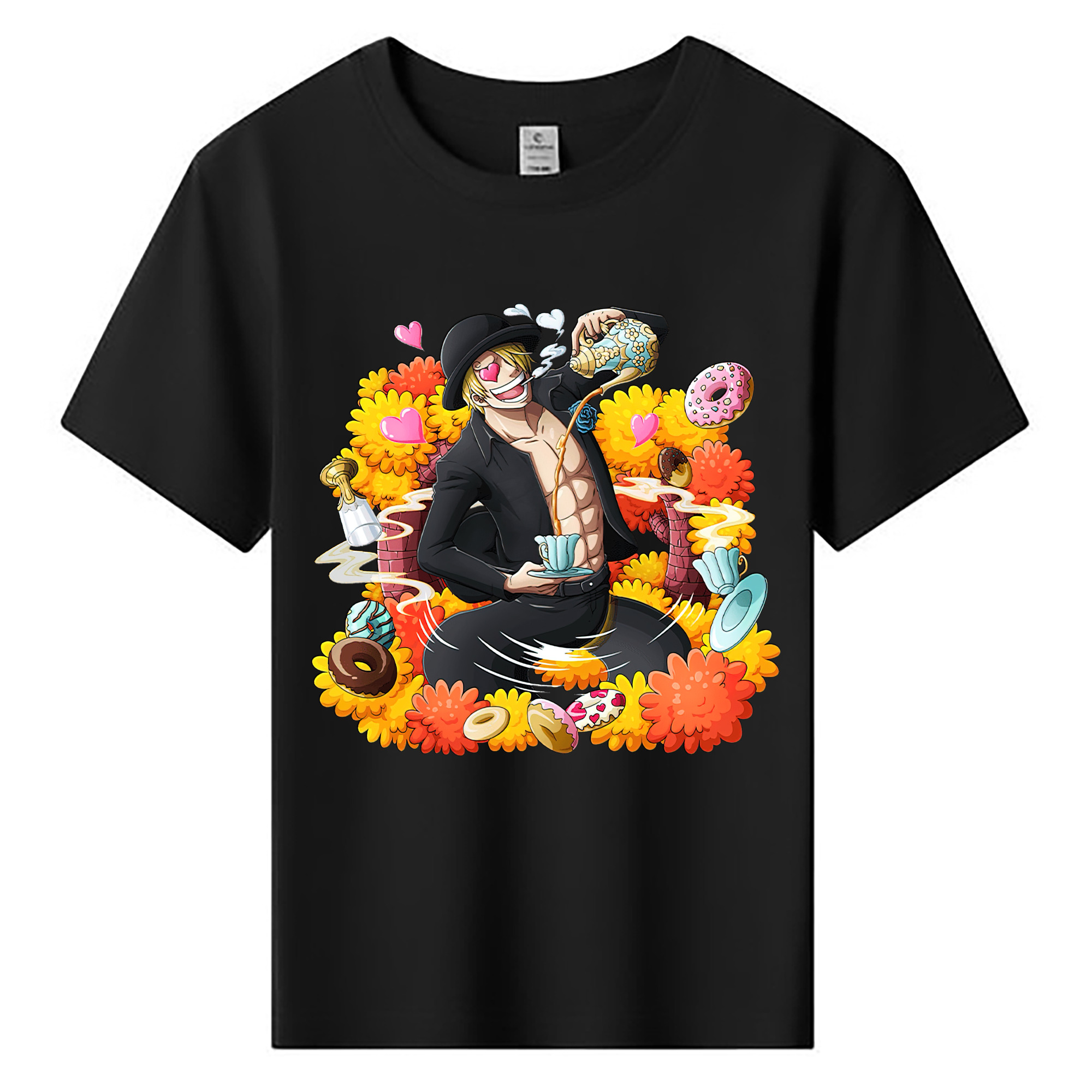 （画像用） ワンピース サンジ ONE PIECE Sanji 綿100％キッズTシャツ（フロントプリント）