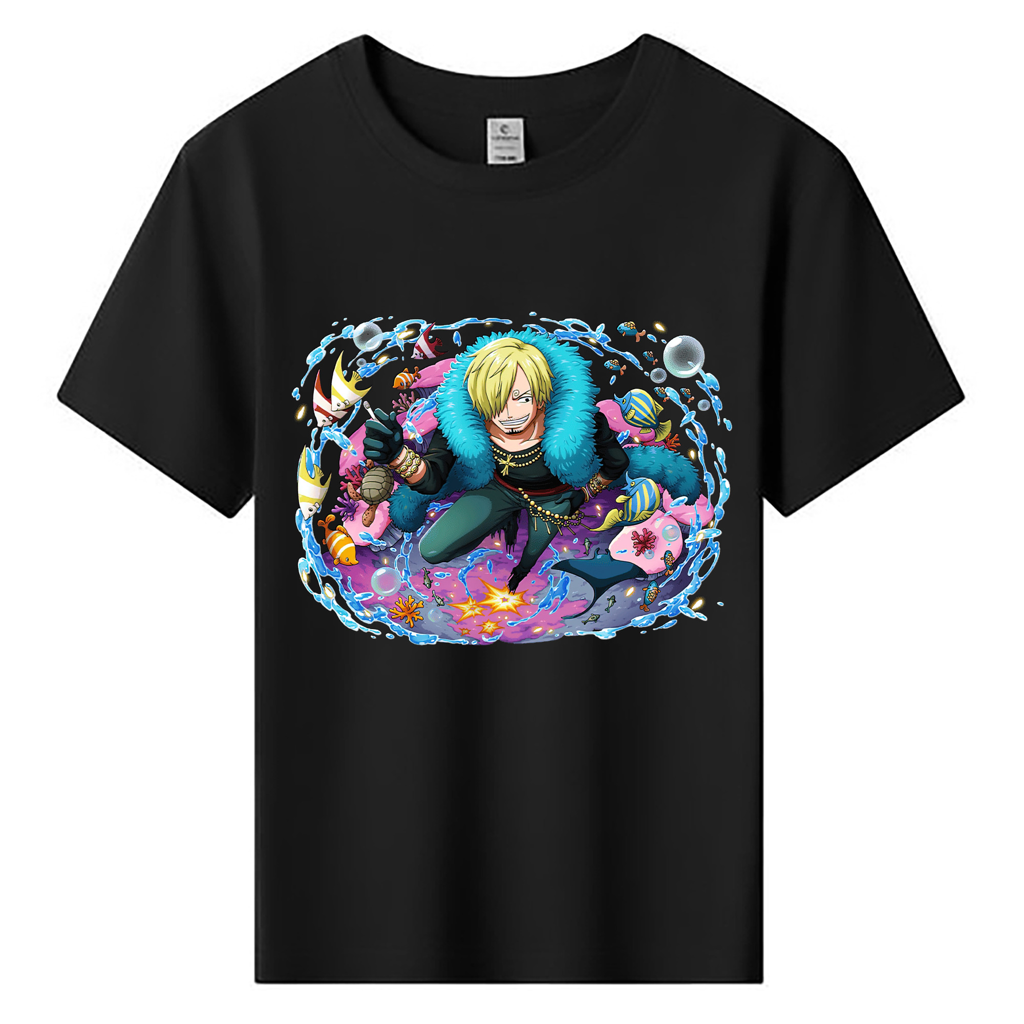 （画像用） ワンピース サンジ ONE PIECE Sanji 綿100％キッズTシャツ（フロントプリント）