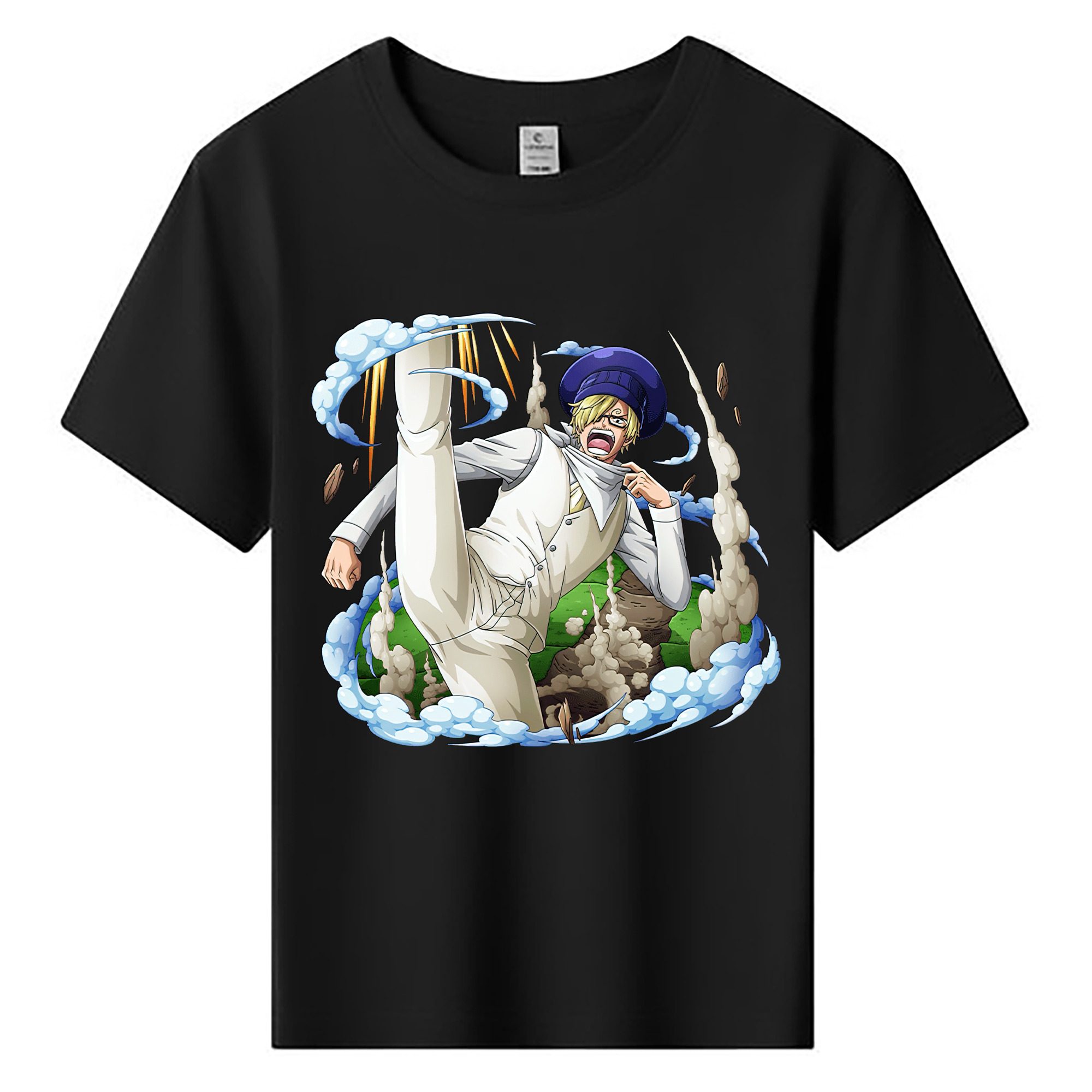 （画像用） ワンピース サンジ ONE PIECE Sanji 綿100％キッズTシャツ（フロントプリント）