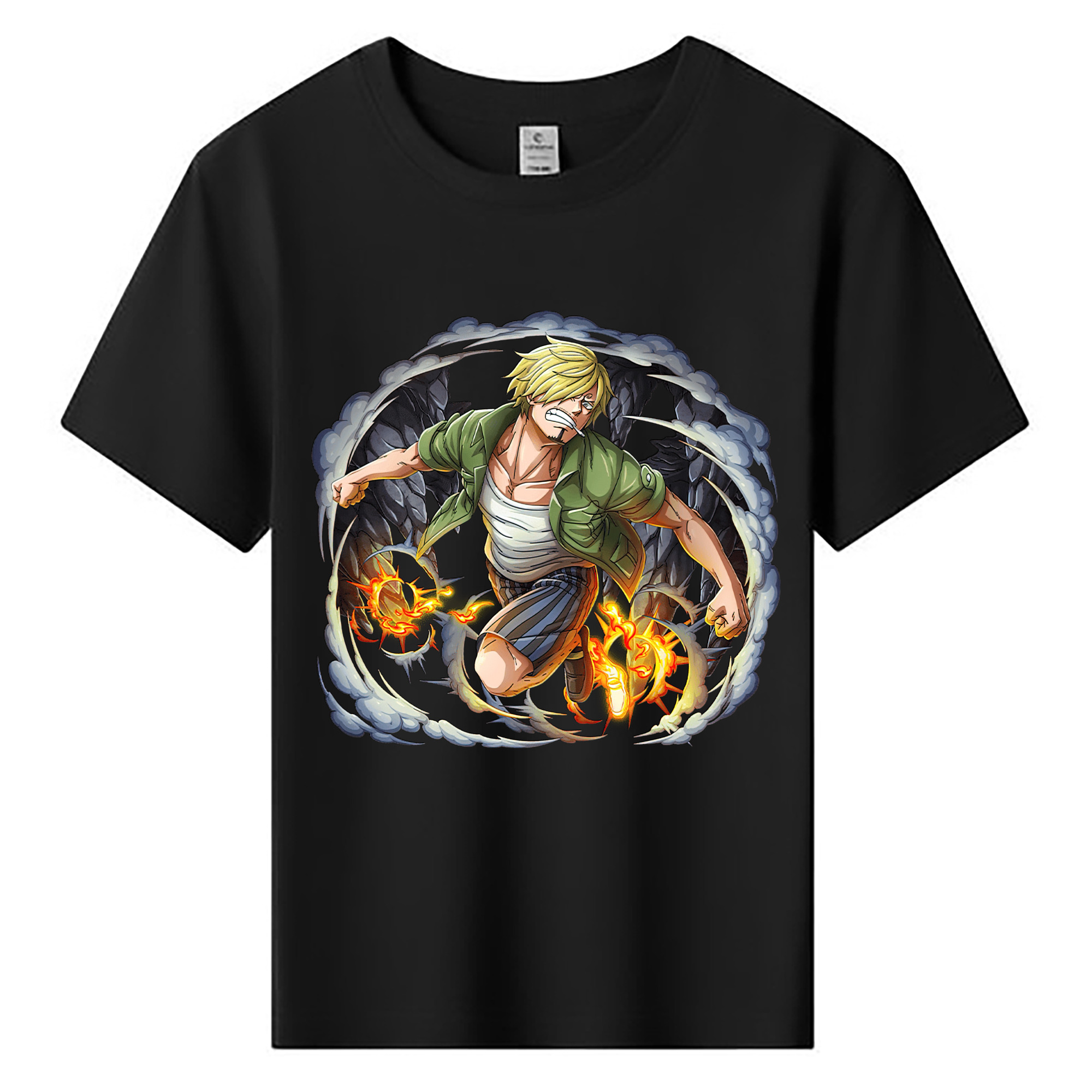 （画像用） ワンピース サンジ ONE PIECE Sanji 綿100％キッズTシャツ（フロントプリント）