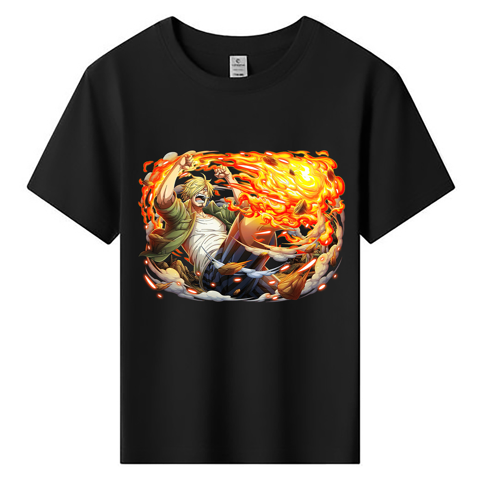 （画像用） ワンピース サンジ ONE PIECE Sanji 綿100％キッズTシャツ（フロントプリント）