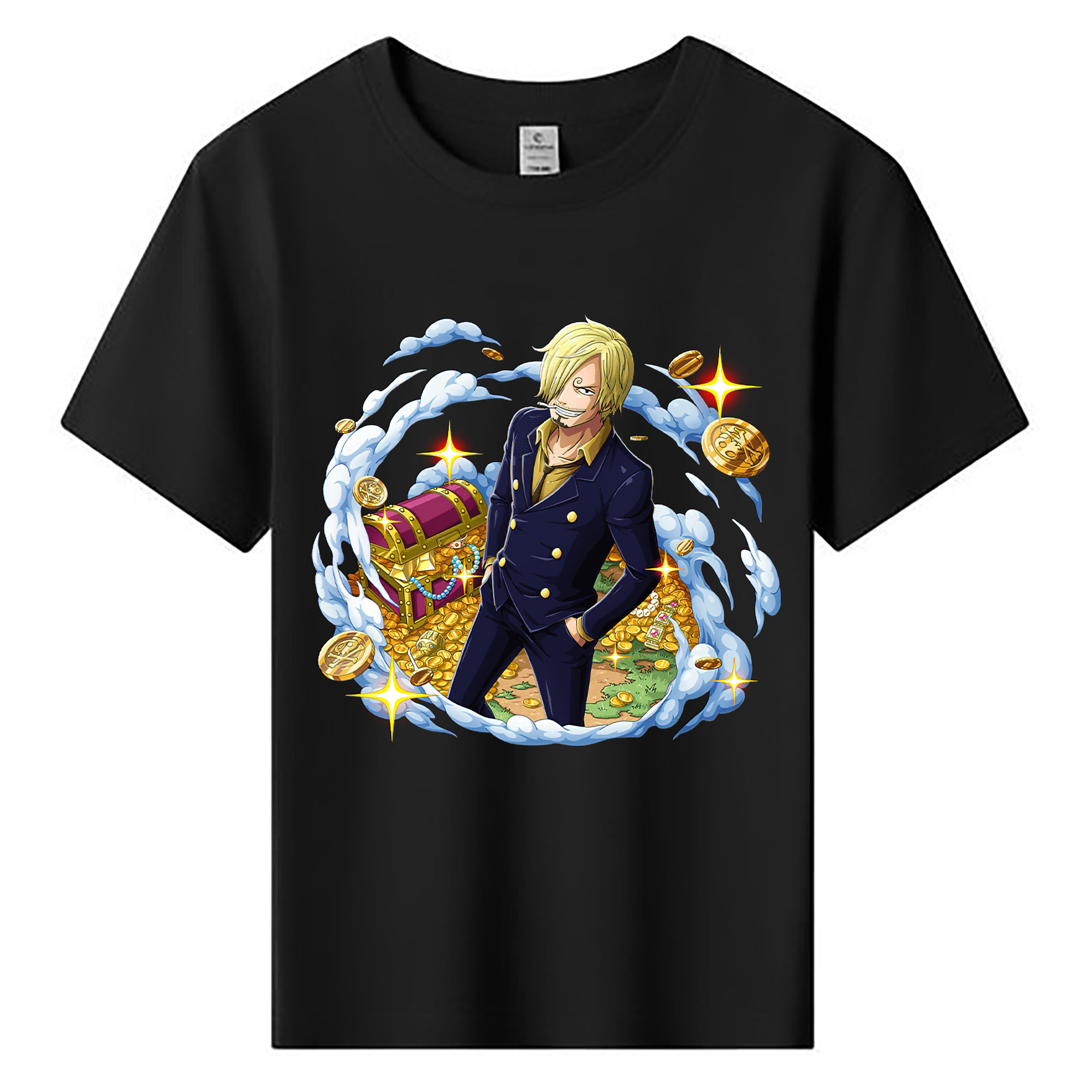 （画像用） ワンピース サンジ ONE PIECE Sanji 綿100％キッズTシャツ（フロントプリント）