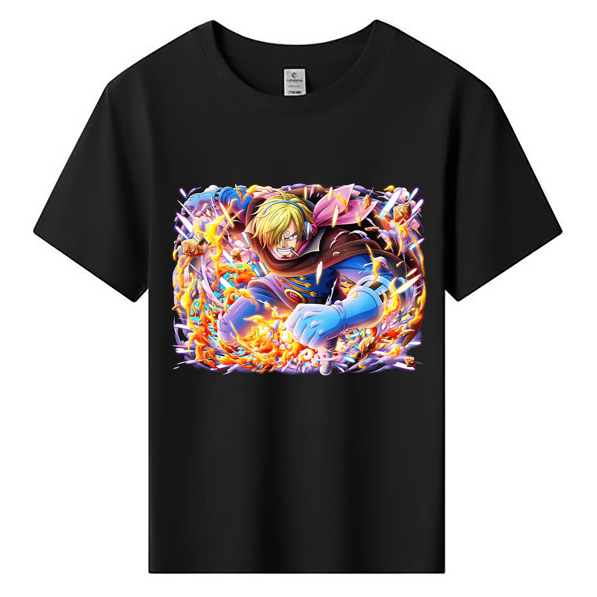 （画像用） ワンピース サンジ ONE PIECE Sanji 綿100％キッズTシャツ（フロントプリント）