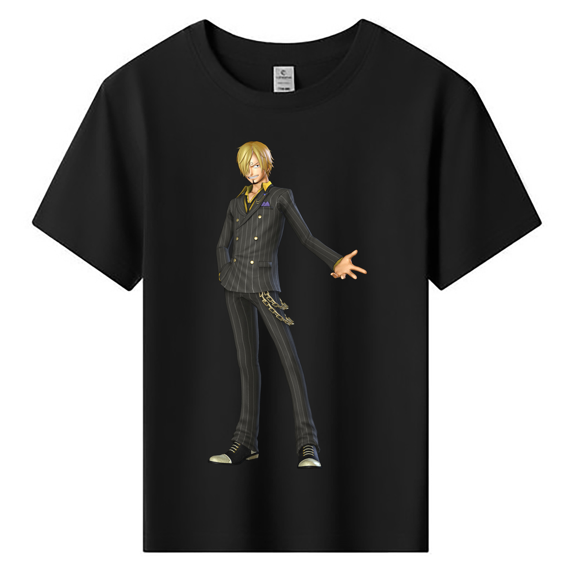 （画像用） ワンピース サンジ ONE PIECE Sanji 綿100％キッズTシャツ（フロントプリント）