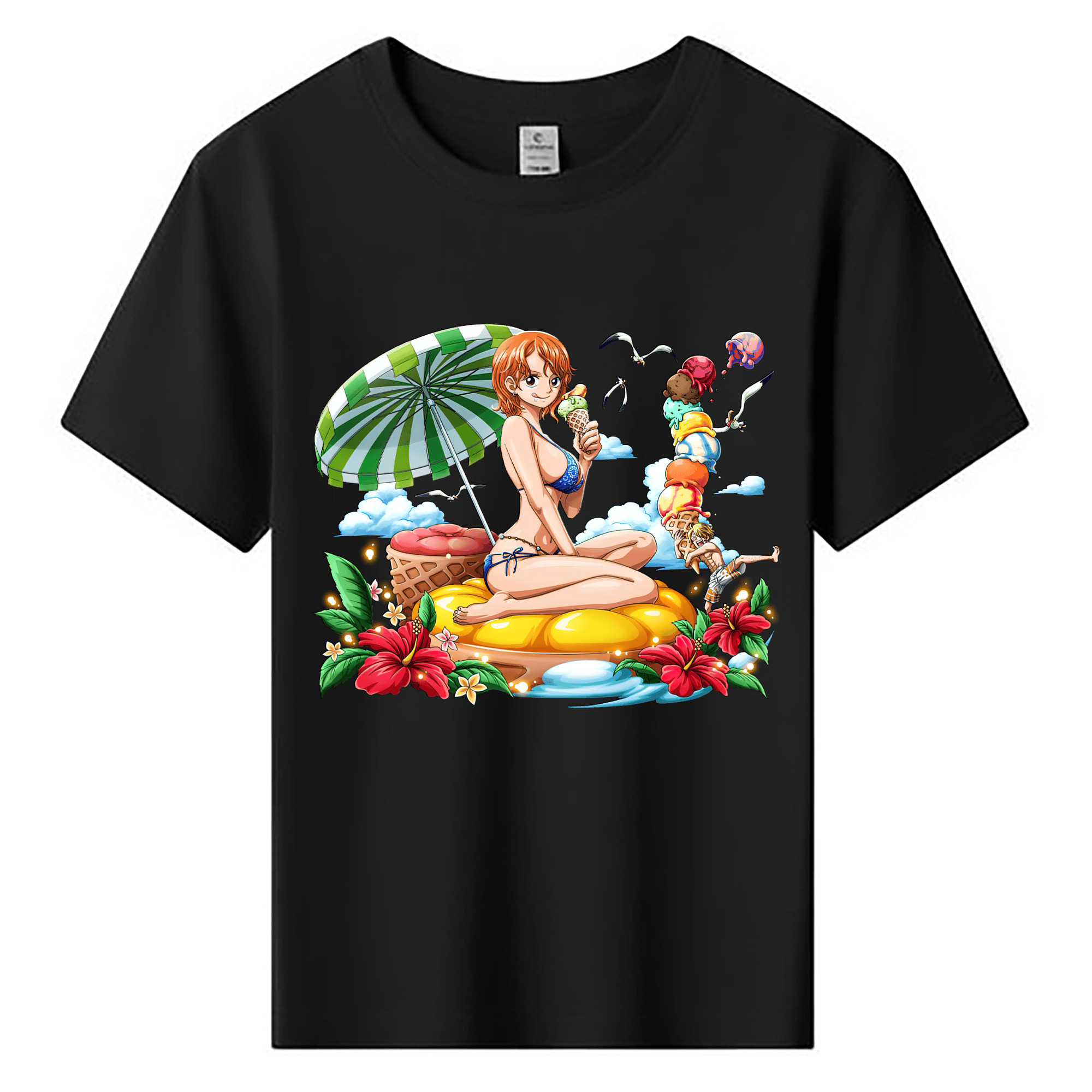 （画像用） ワンピース ナミ ONE PIECE Nami 綿100％キッズTシャツ（フロントプリント）