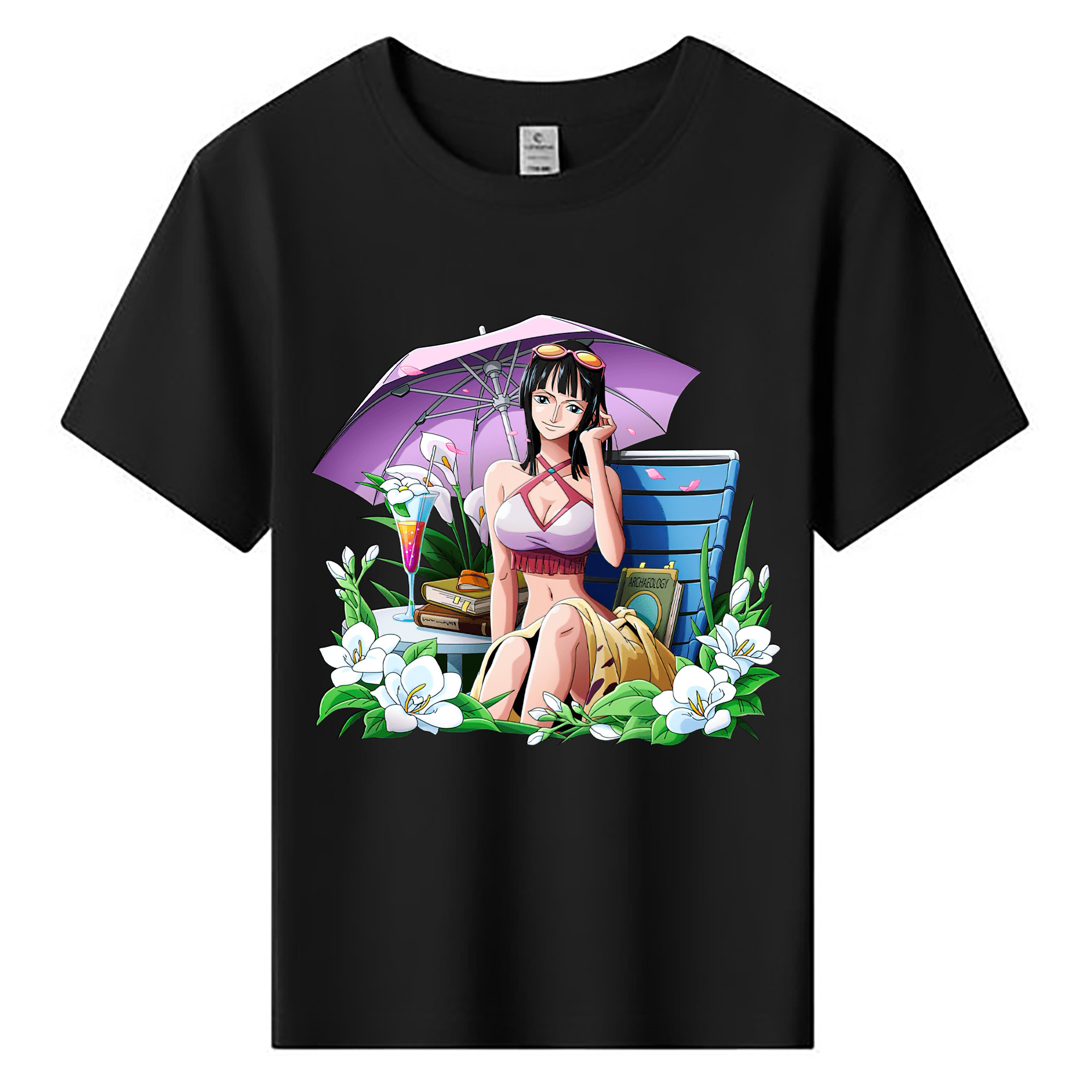 （画像用） ワンピース ニコ・ロビン ONE PIECE Nico Robin 綿100％キッズTシャツ（フロントプリント）