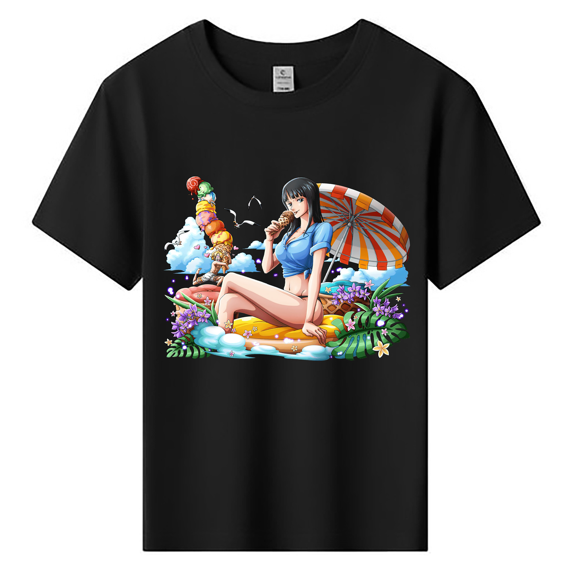 （画像用） ワンピース ニコ・ロビン ONE PIECE Nico Robin 綿100％キッズTシャツ（フロントプリント）