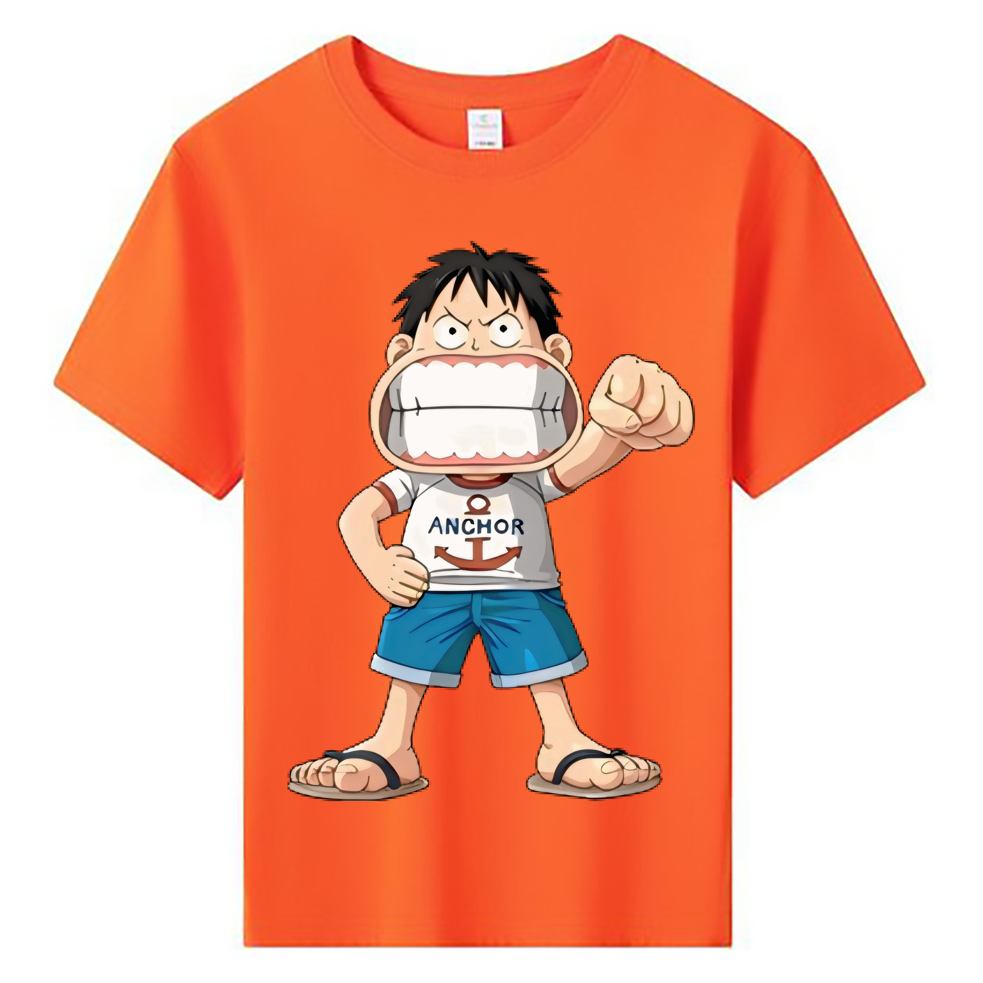 （画像用） ワンピース モンキー・D・ルフィ ONE PIECE Monkey D. Luffy 綿100％キッズTシャツ（フロントプリント）