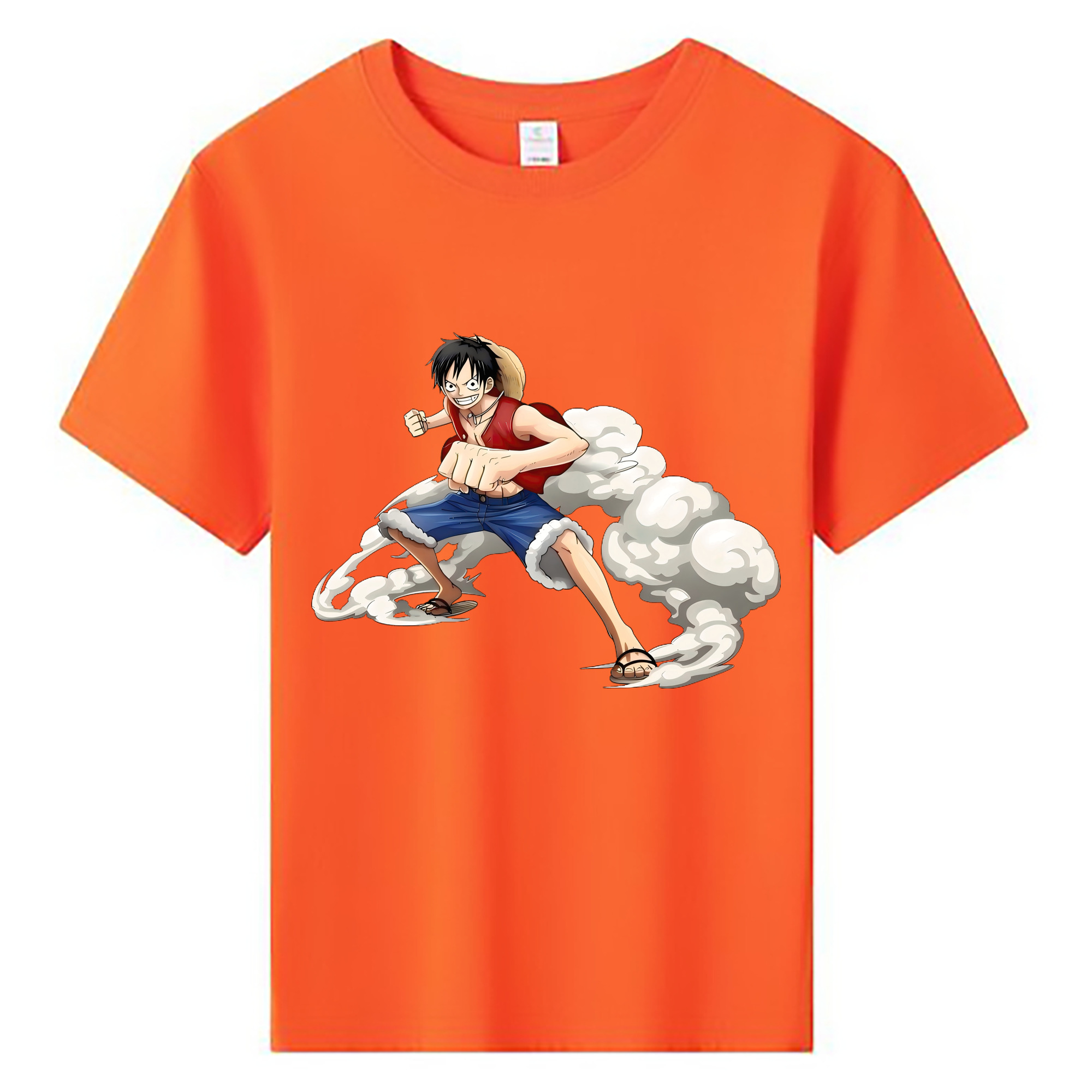 （画像用） ワンピース モンキー・D・ルフィ ONE PIECE Monkey D. Luffy 綿100％キッズTシャツ（フロントプリント）