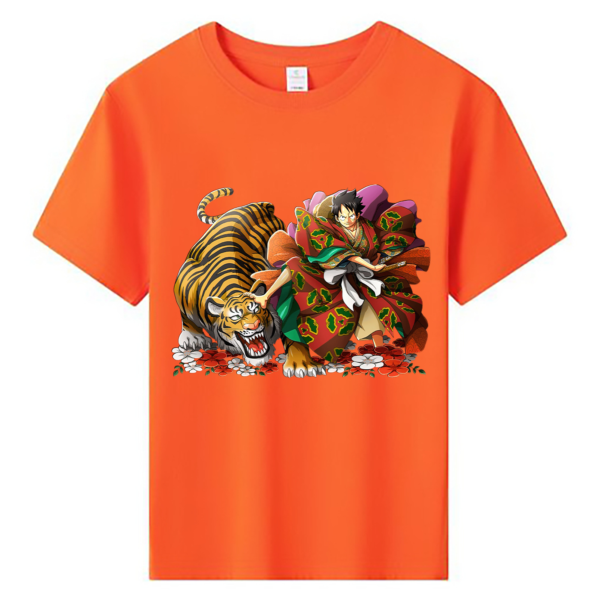 （画像用） ワンピース モンキー・D・ルフィ ONE PIECE Monkey D. Luffy 綿100％キッズTシャツ（フロントプリント）