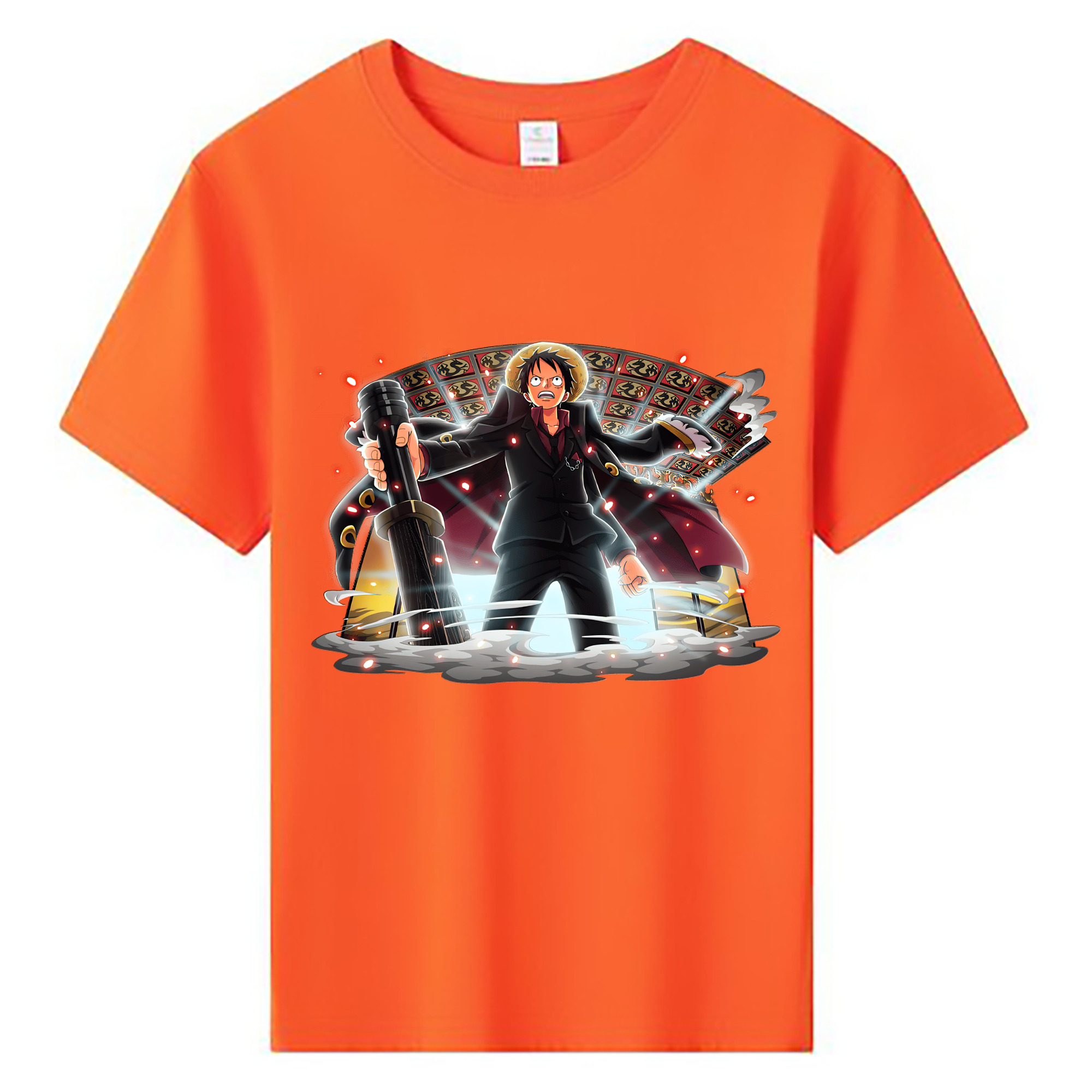 （画像用） ワンピース モンキー・D・ルフィ ONE PIECE Monkey D. Luffy 綿100％キッズTシャツ（フロントプリント）