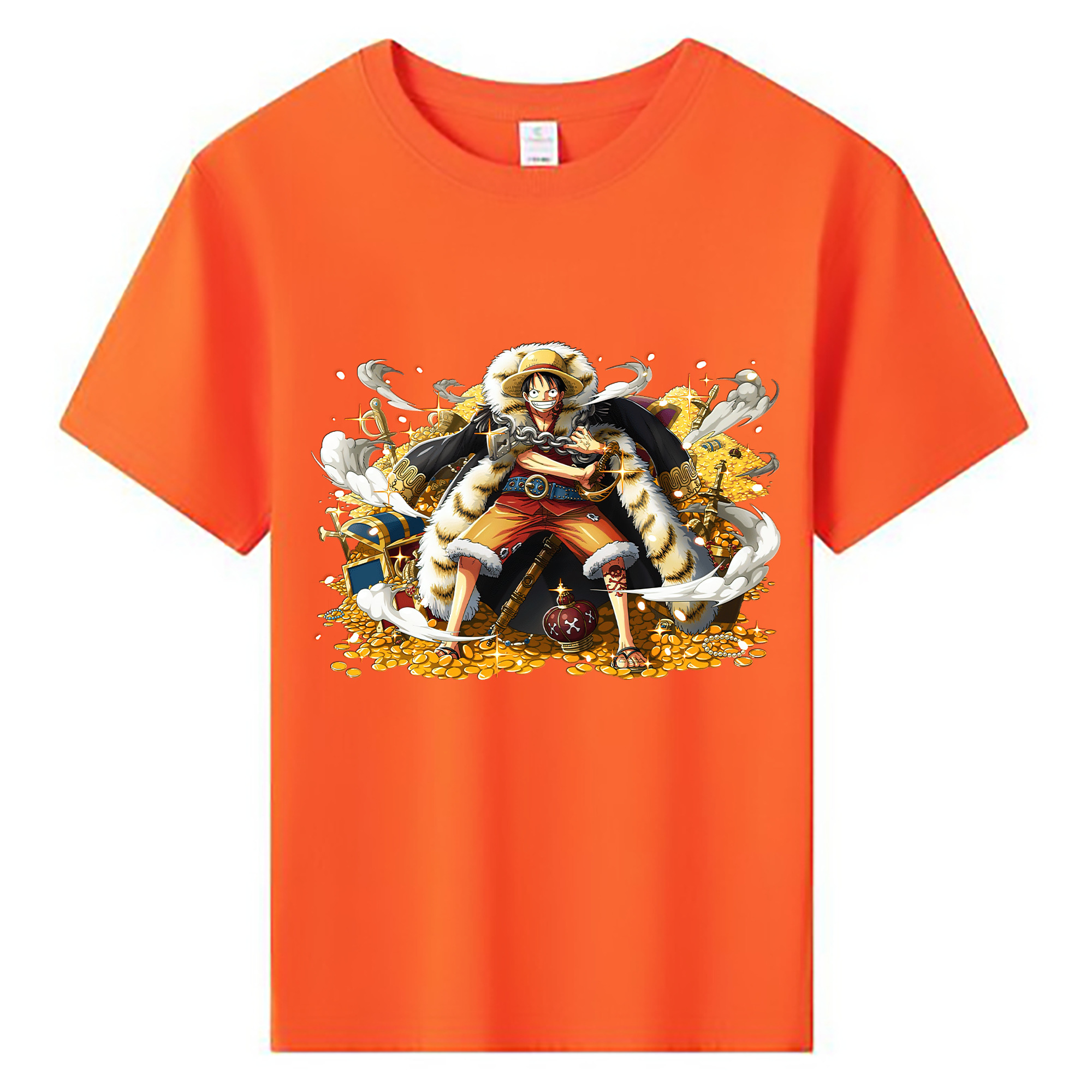 ワンピース モンキー・D・ルフィ ONE PIECE Monkey D. Luffy 綿100％キッズTシャツ（フロントプリント）
