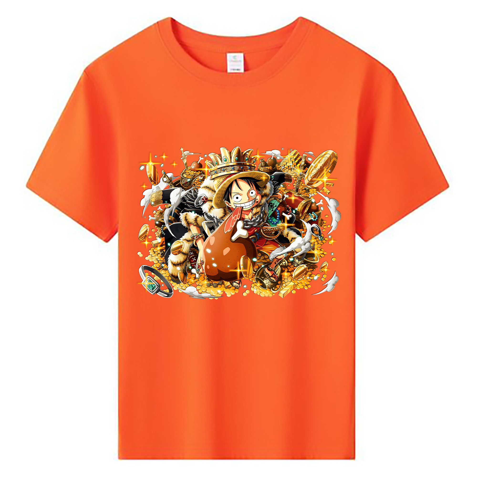 ワンピース モンキー・D・ルフィ ONE PIECE Monkey D. Luffy 綿100％キッズTシャツ（フロントプリント）