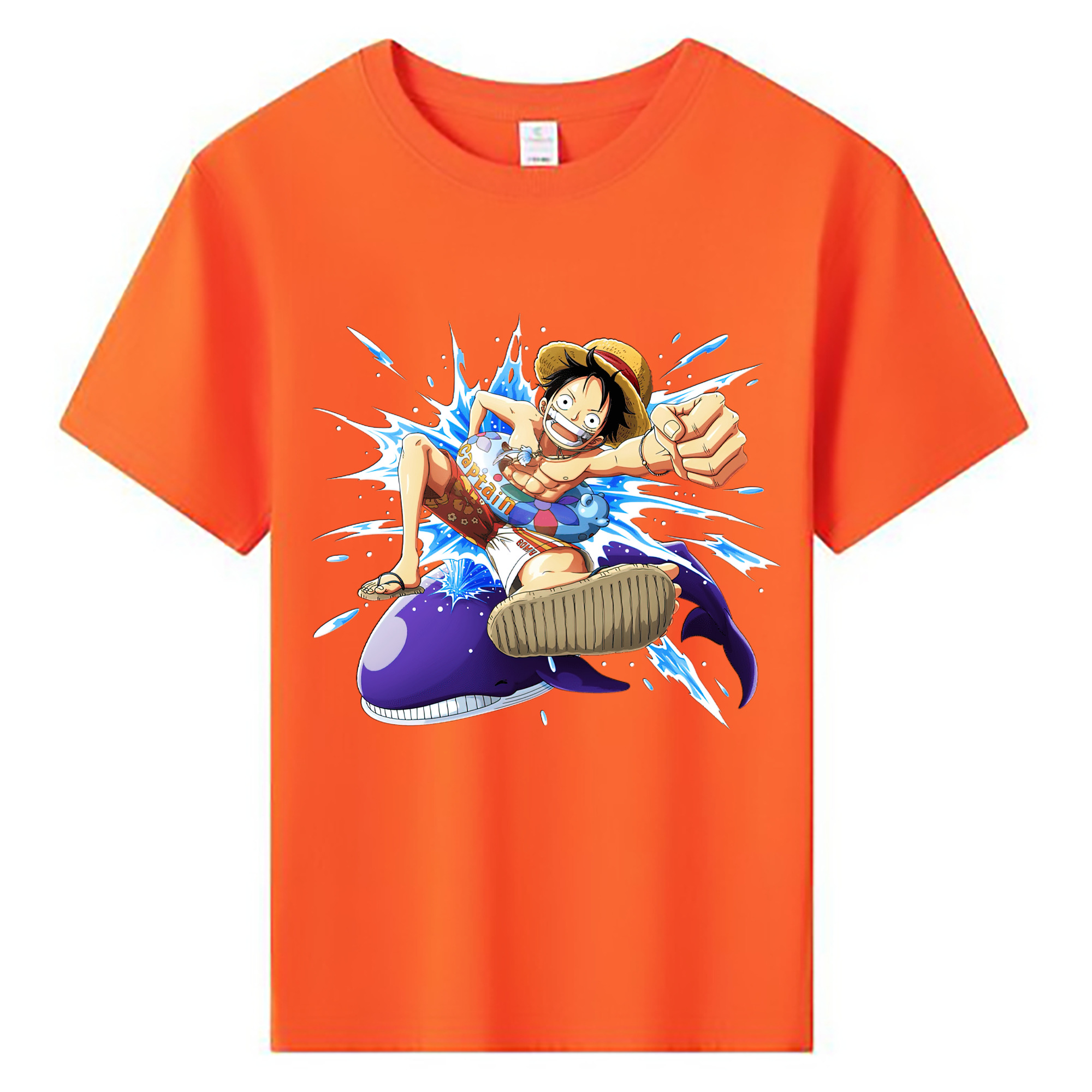 ワンピース モンキー・D・ルフィ ONE PIECE Monkey D. Luffy 綿100％キッズTシャツ（フロントプリント）