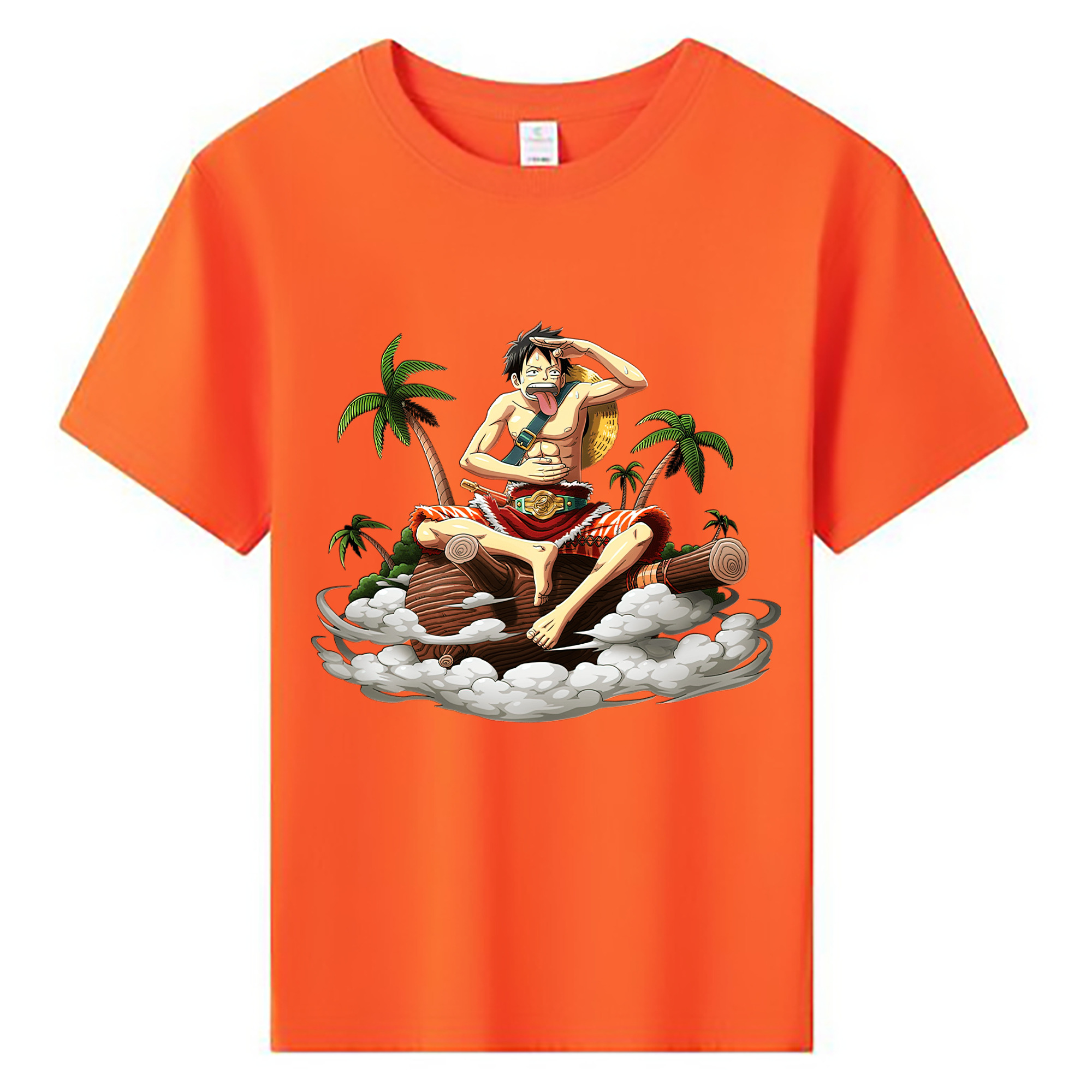 ワンピース モンキー・D・ルフィ ONE PIECE Monkey D. Luffy 綿100％キッズTシャツ（フロントプリント）