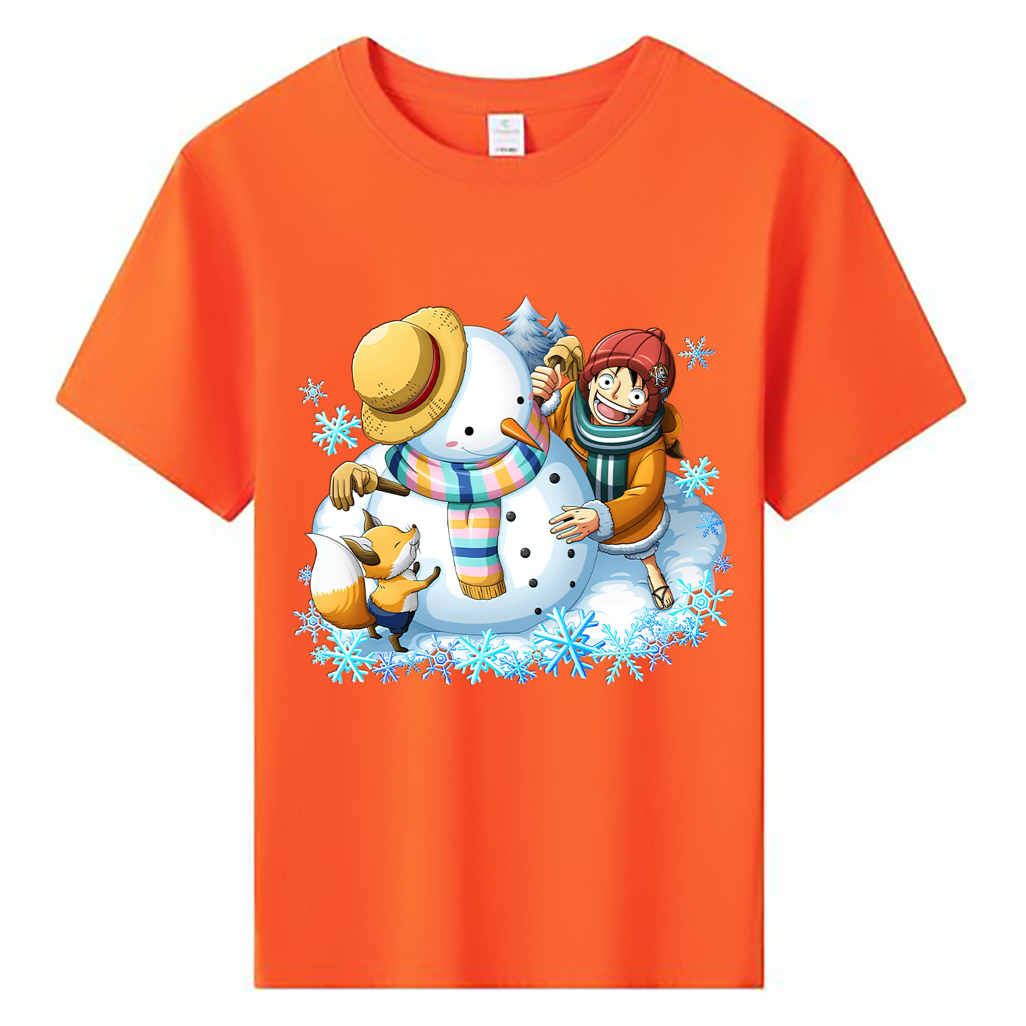 ワンピース モンキー・D・ルフィ ONE PIECE Monkey D. Luffy 綿100％キッズTシャツ（フロントプリント）