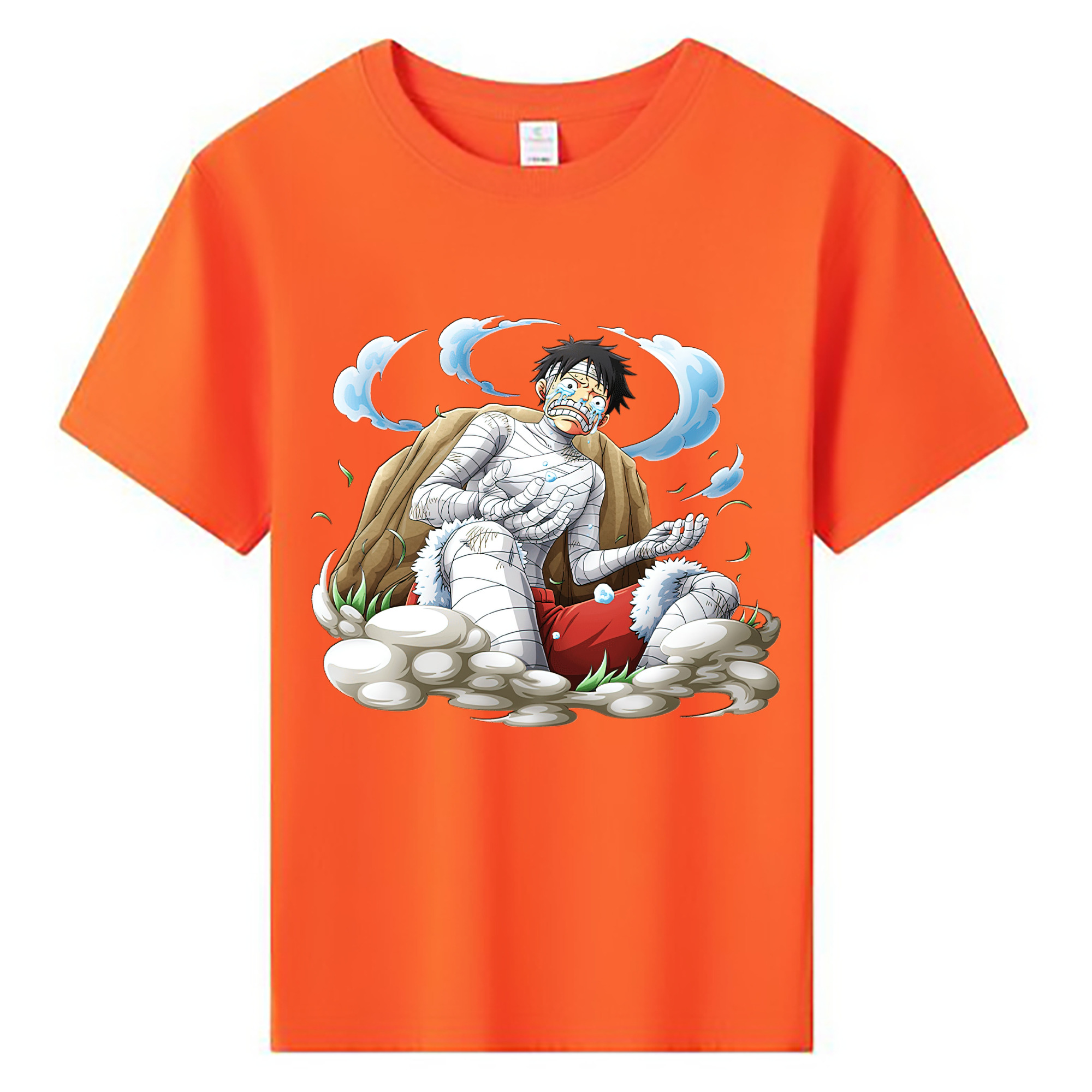 ワンピース モンキー・D・ルフィ ONE PIECE Monkey D. Luffy 綿100％キッズTシャツ（フロントプリント）