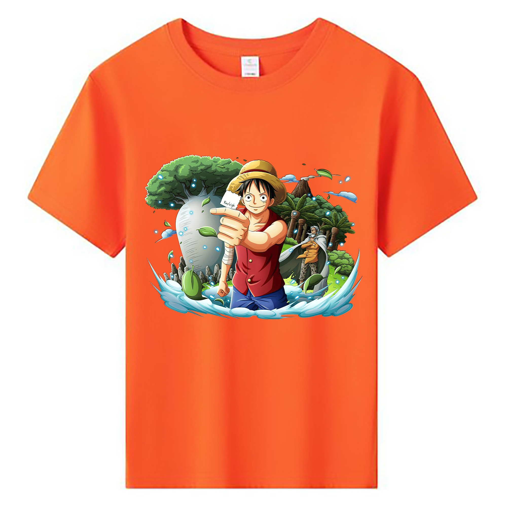 ワンピース モンキー・D・ルフィ ONE PIECE Monkey D. Luffy 綿100％キッズTシャツ（フロントプリント）