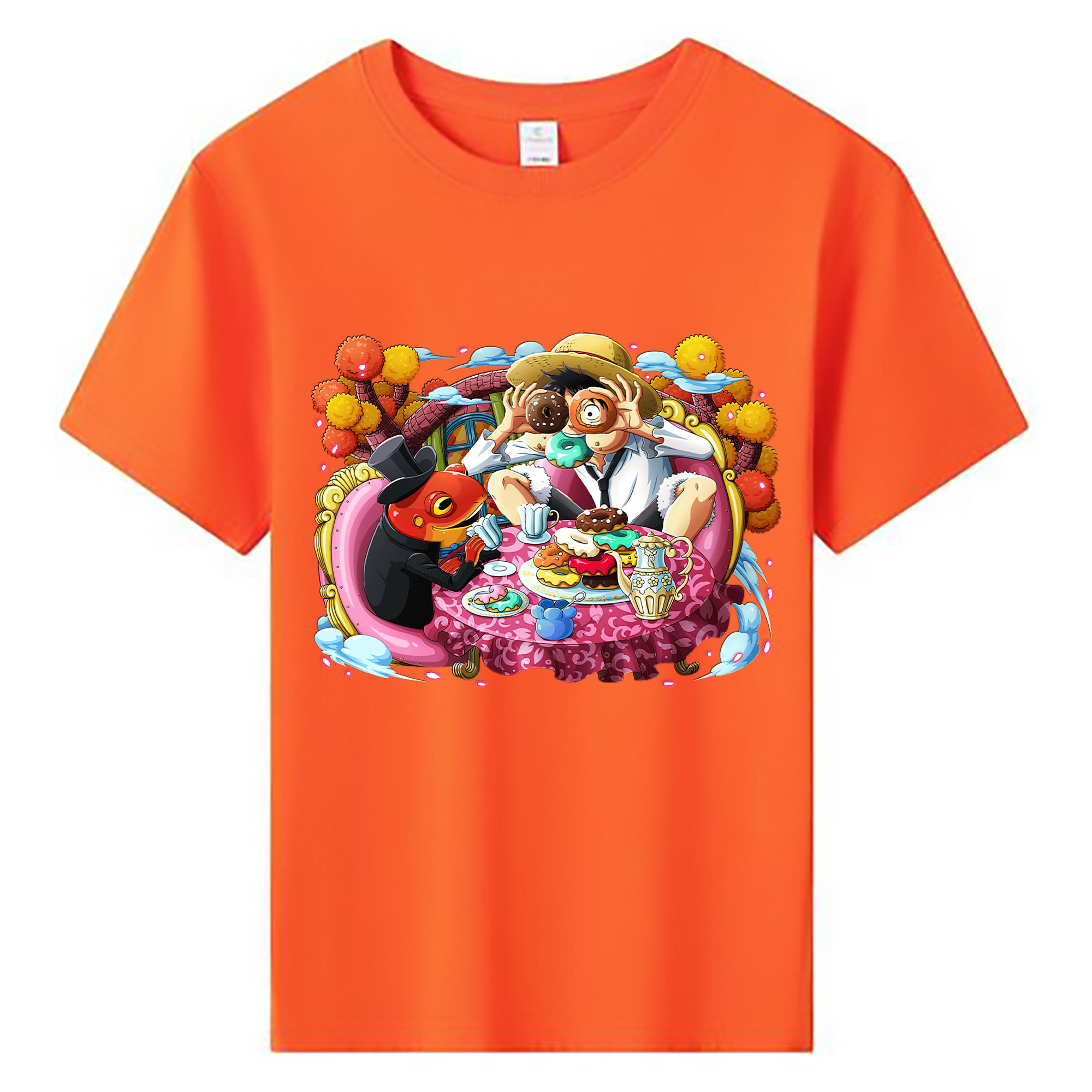 ワンピース モンキー・D・ルフィ ONE PIECE Monkey D. Luffy 綿100％キッズTシャツ（フロントプリント）