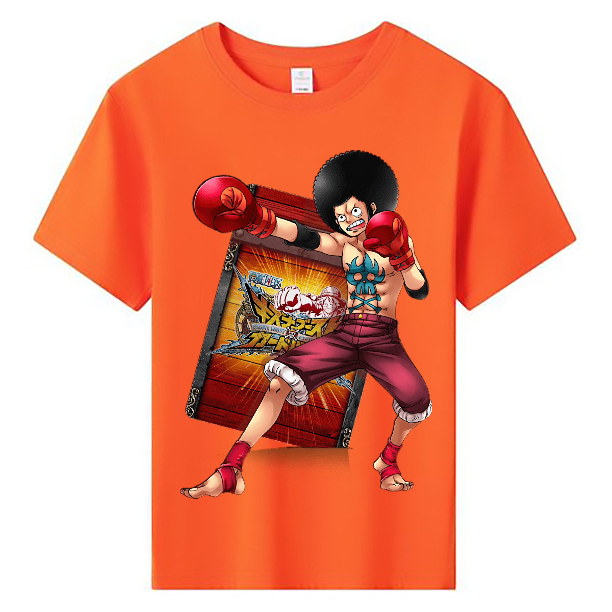 ワンピース モンキー・D・ルフィ ONE PIECE Monkey D. Luffy 綿100％キッズTシャツ（フロントプリント）