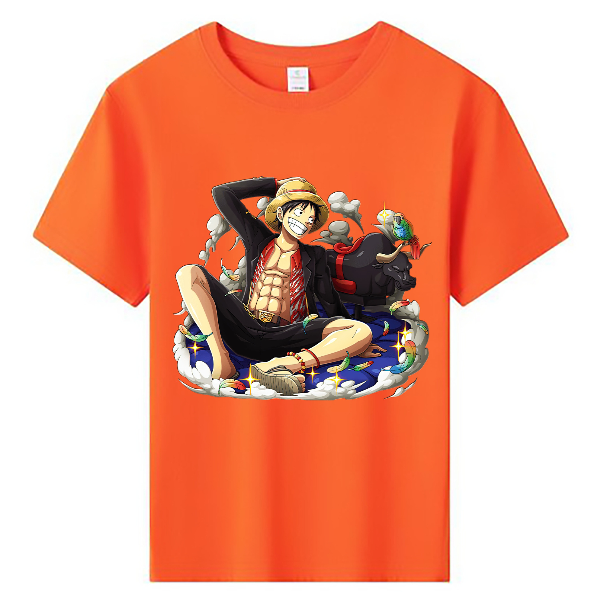 ワンピース モンキー・D・ルフィ ONE PIECE Monkey D. Luffy 綿100％キッズTシャツ（フロントプリント）