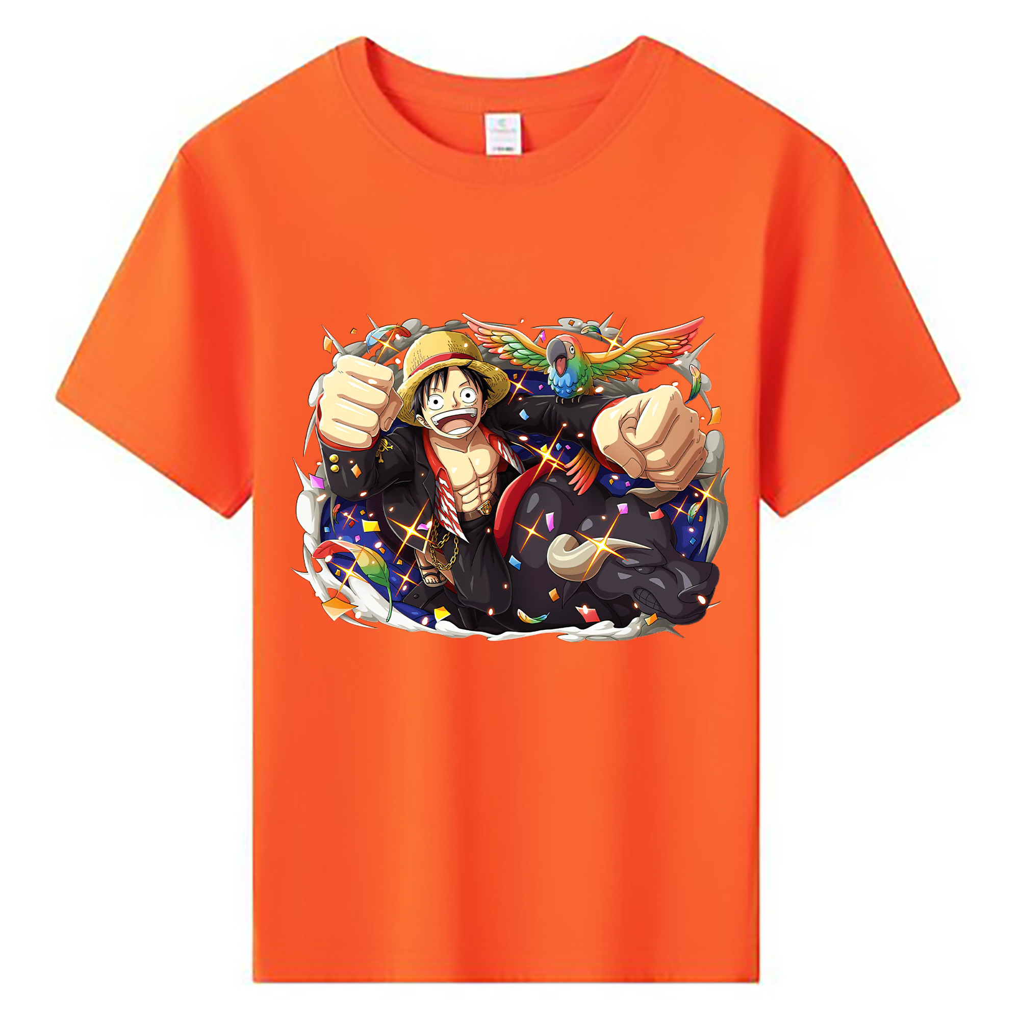 ワンピース モンキー・D・ルフィ ONE PIECE Monkey D. Luffy 綿100％キッズTシャツ（フロントプリント）