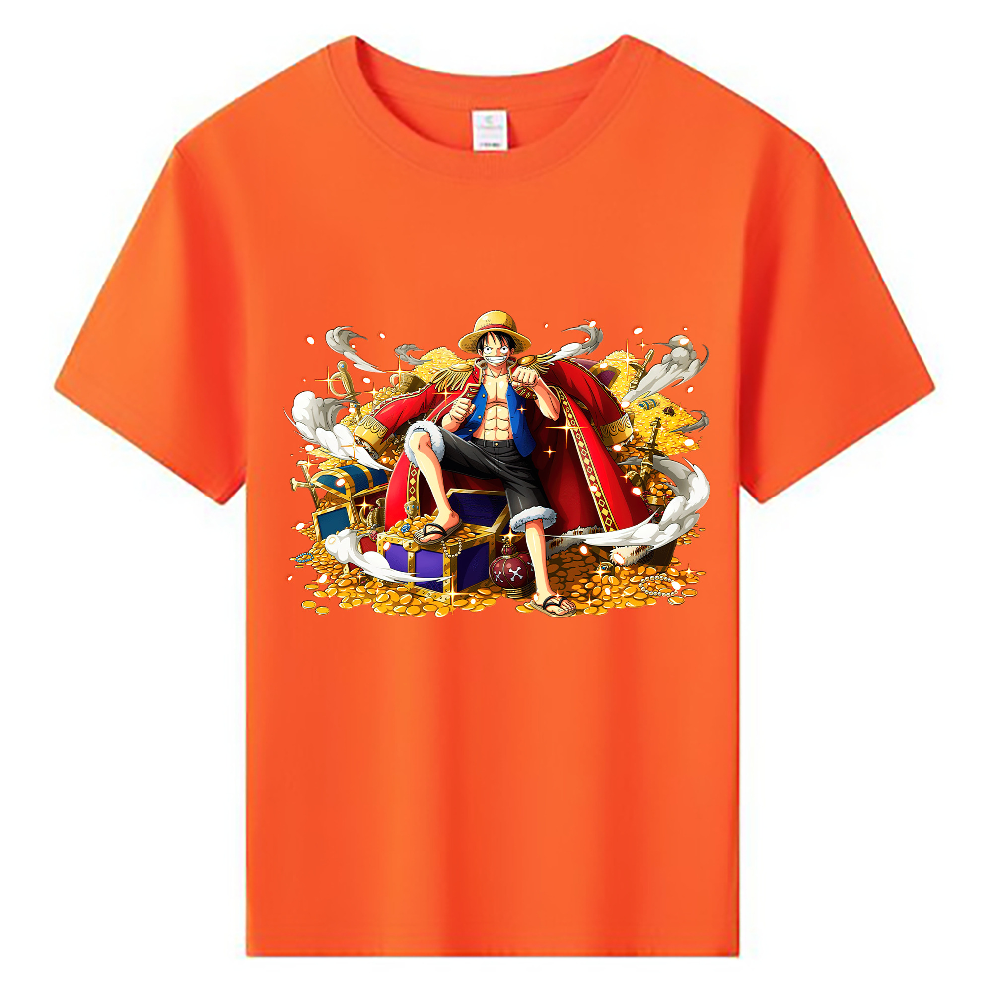 ワンピース モンキー・D・ルフィ ONE PIECE Monkey D. Luffy 綿100％キッズTシャツ（フロントプリント）