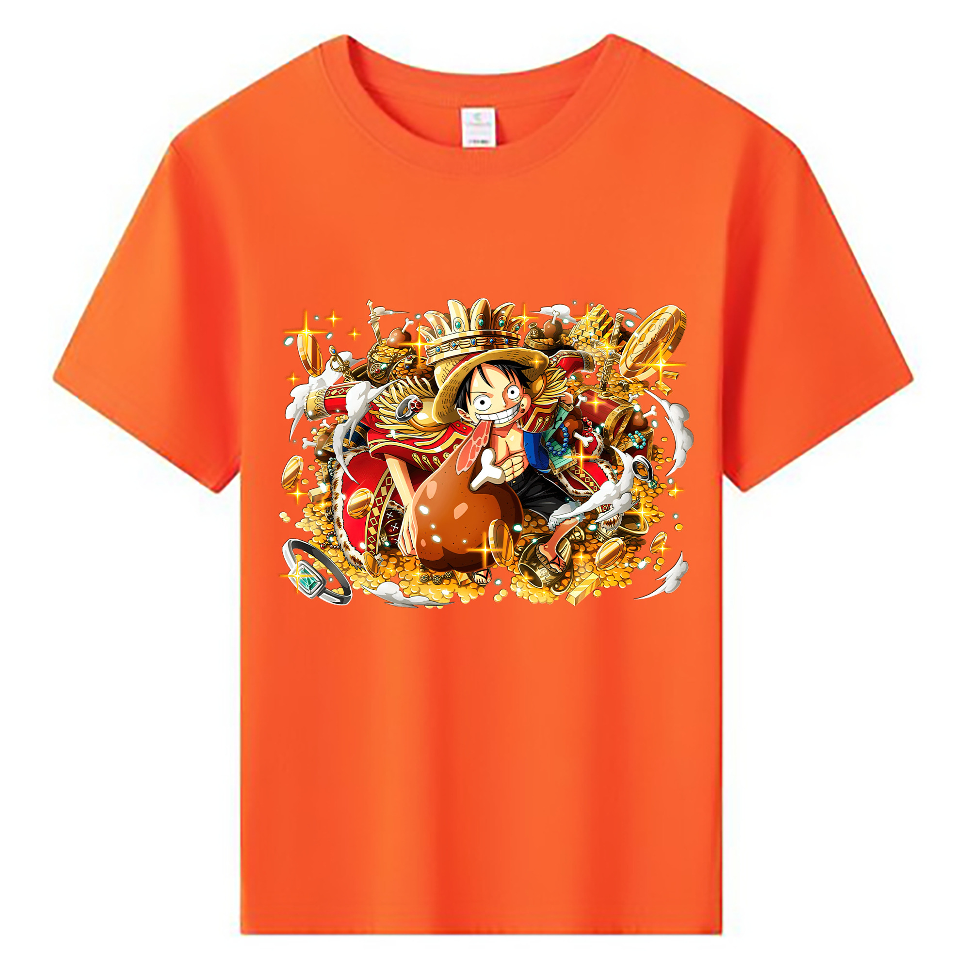 ワンピース モンキー・D・ルフィ ONE PIECE Monkey D. Luffy 綿100％キッズTシャツ（フロントプリント）
