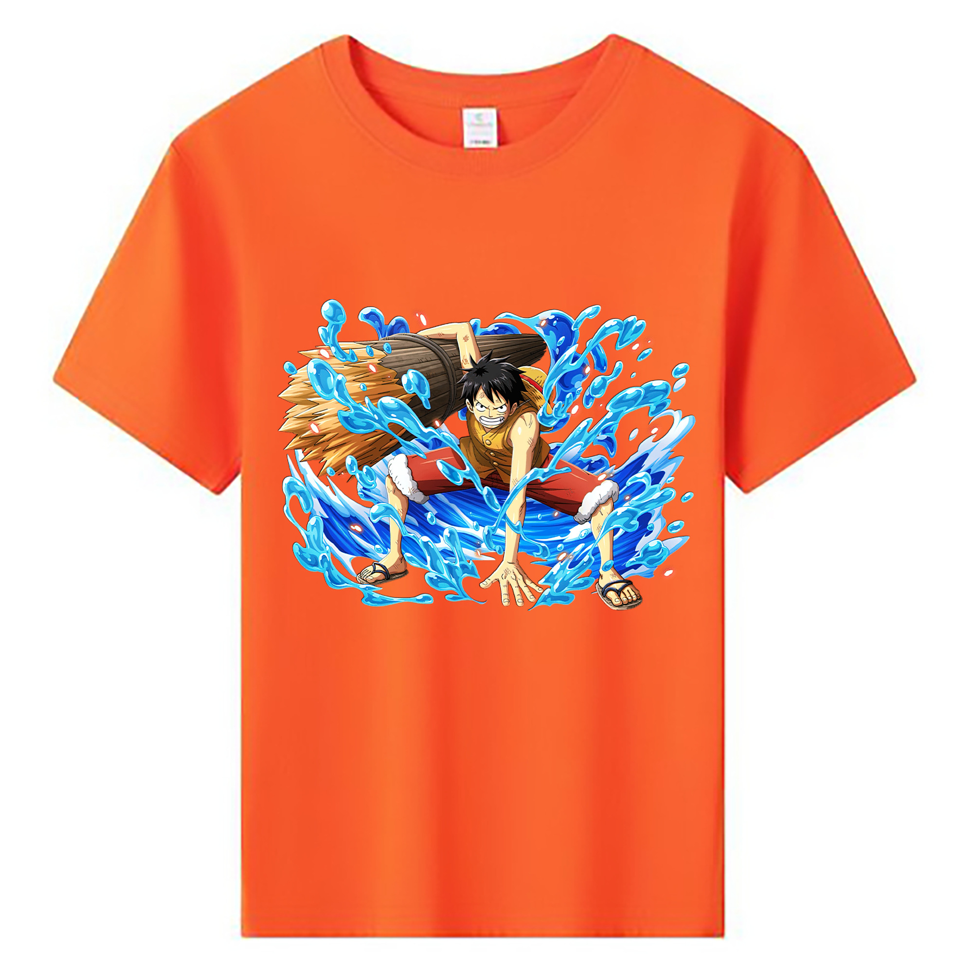 ワンピース モンキー・D・ルフィ ONE PIECE Monkey D. Luffy 綿100％キッズTシャツ（フロントプリント）