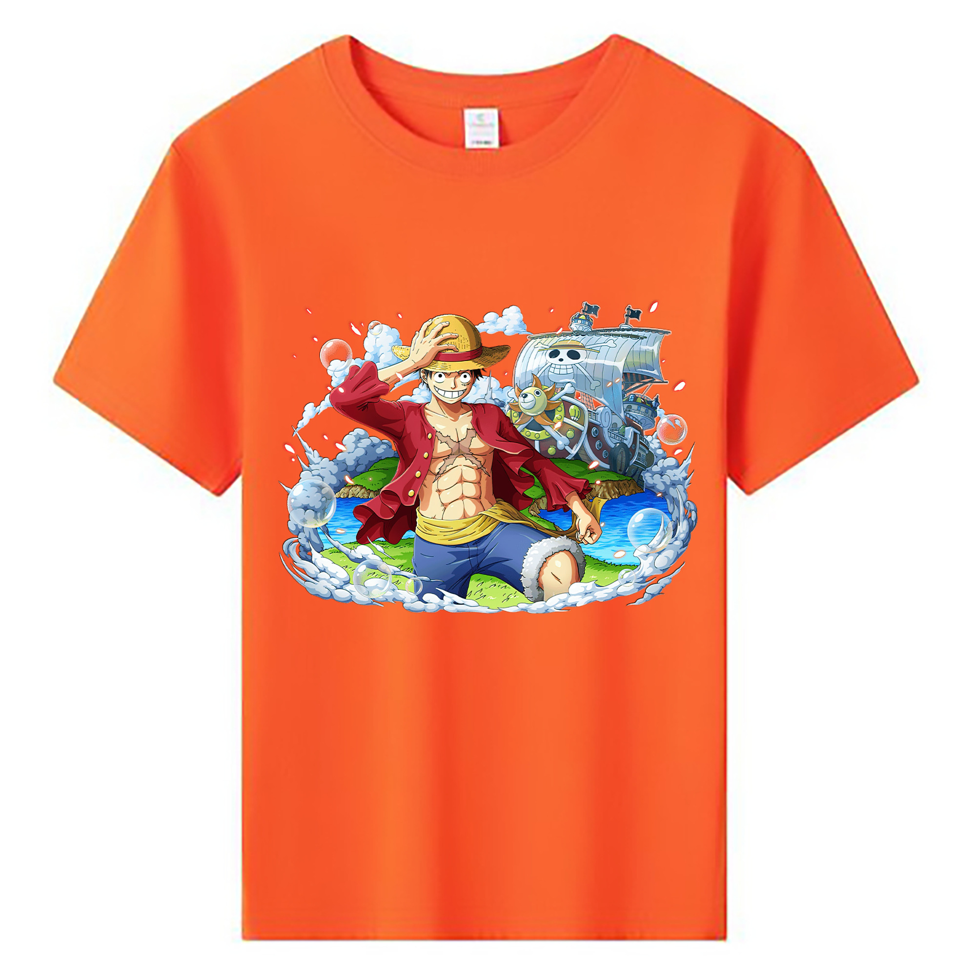 ワンピース モンキー・D・ルフィ ONE PIECE Monkey D. Luffy 綿100％キッズTシャツ（フロントプリント）
