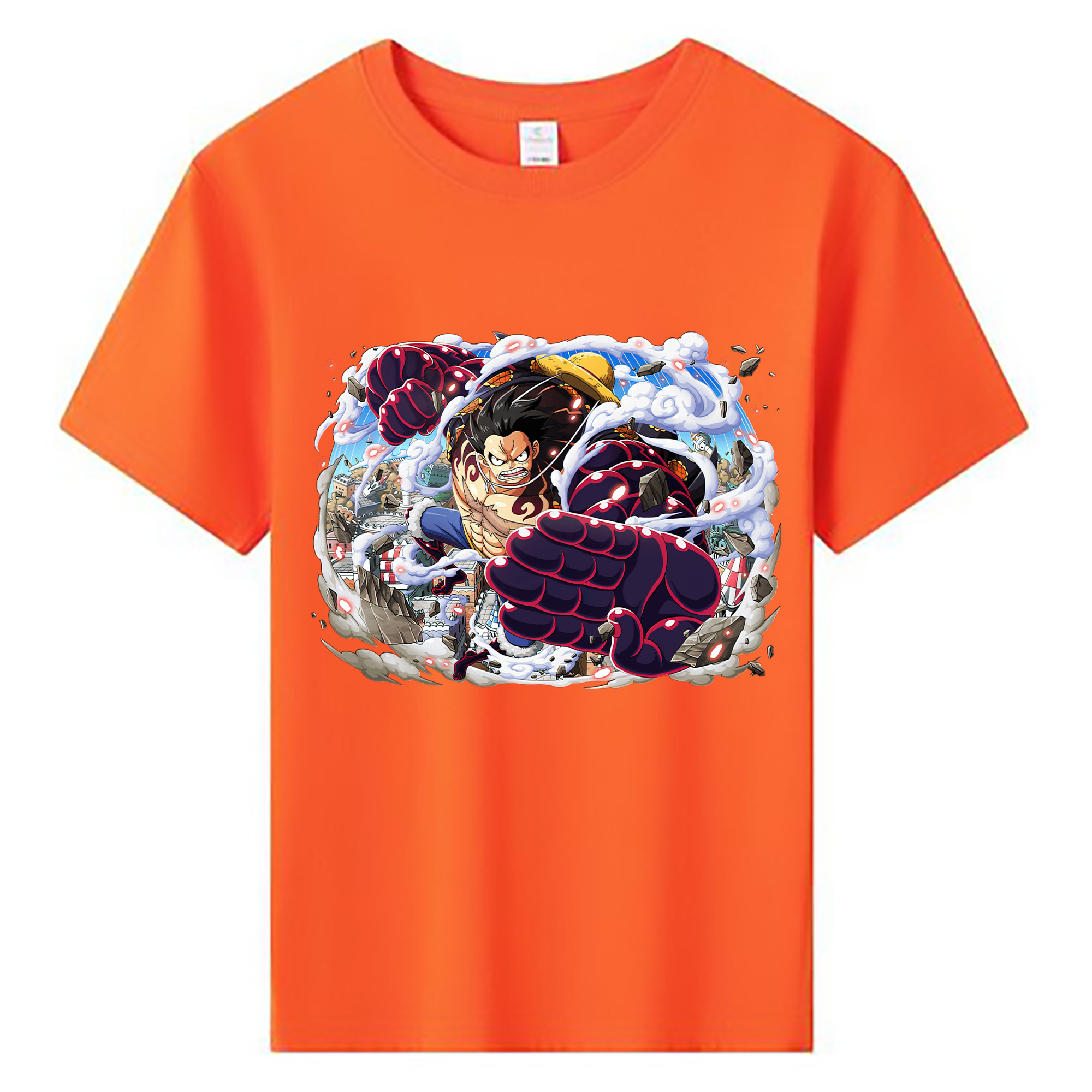 ワンピース モンキー・D・ルフィ ONE PIECE Monkey D. Luffy 綿100％キッズTシャツ（フロントプリント）