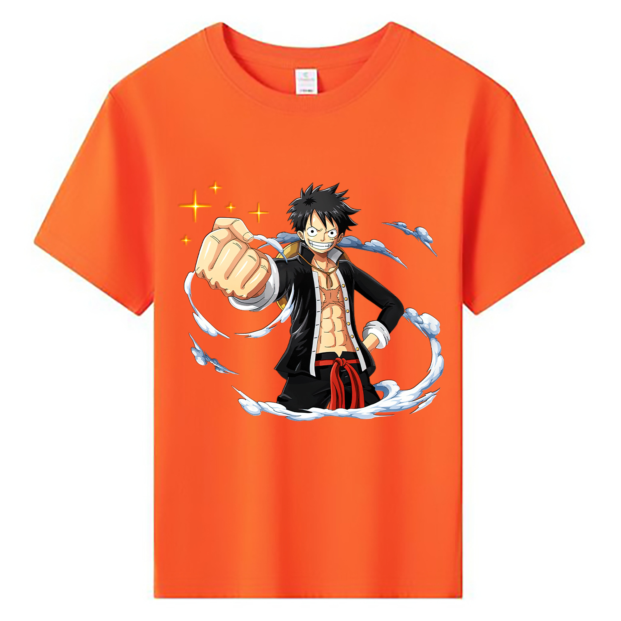 ワンピース モンキー・D・ルフィ ONE PIECE Monkey D. Luffy 綿100％キッズTシャツ（フロントプリント）