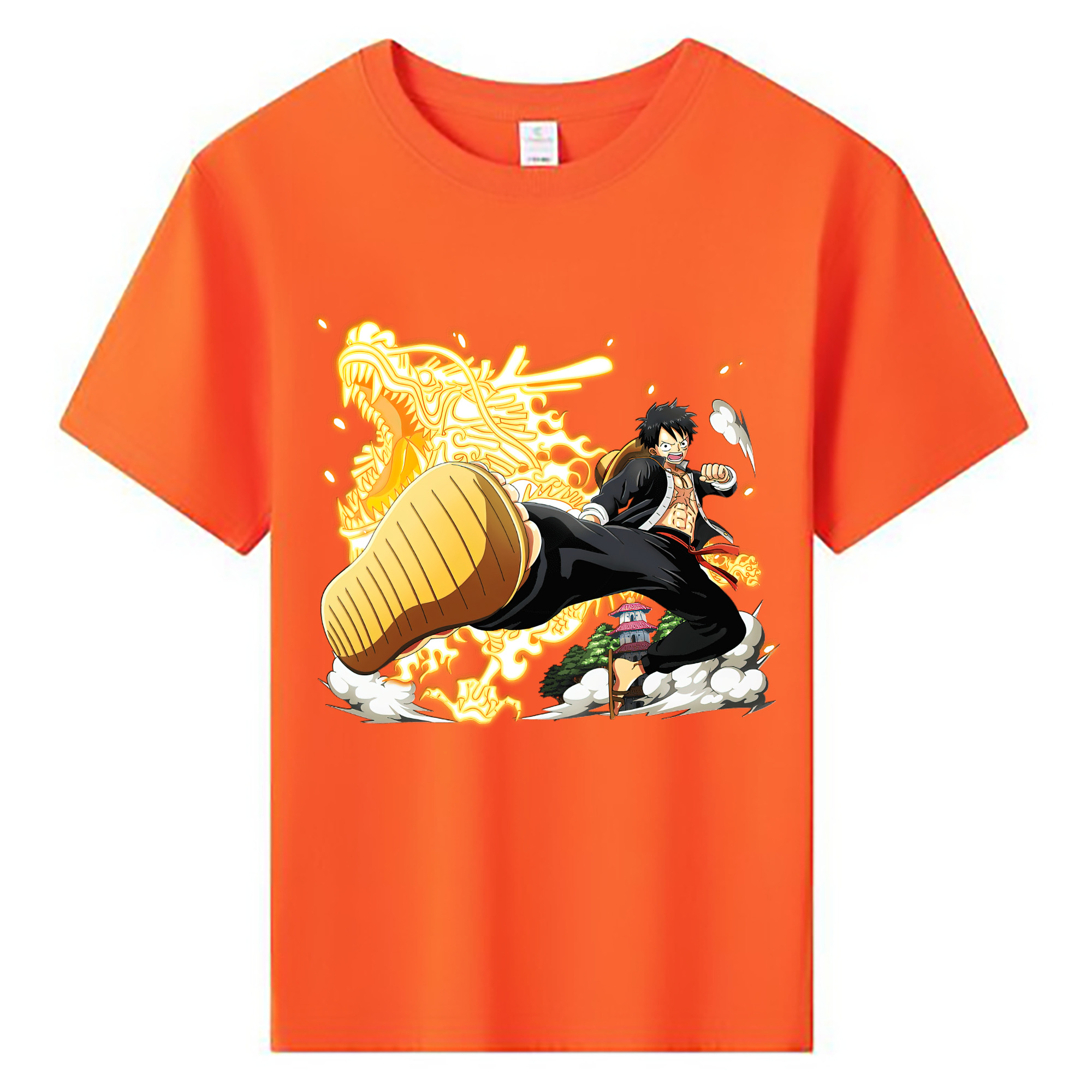 ワンピース モンキー・D・ルフィ ONE PIECE Monkey D. Luffy 綿100％キッズTシャツ（フロントプリント）