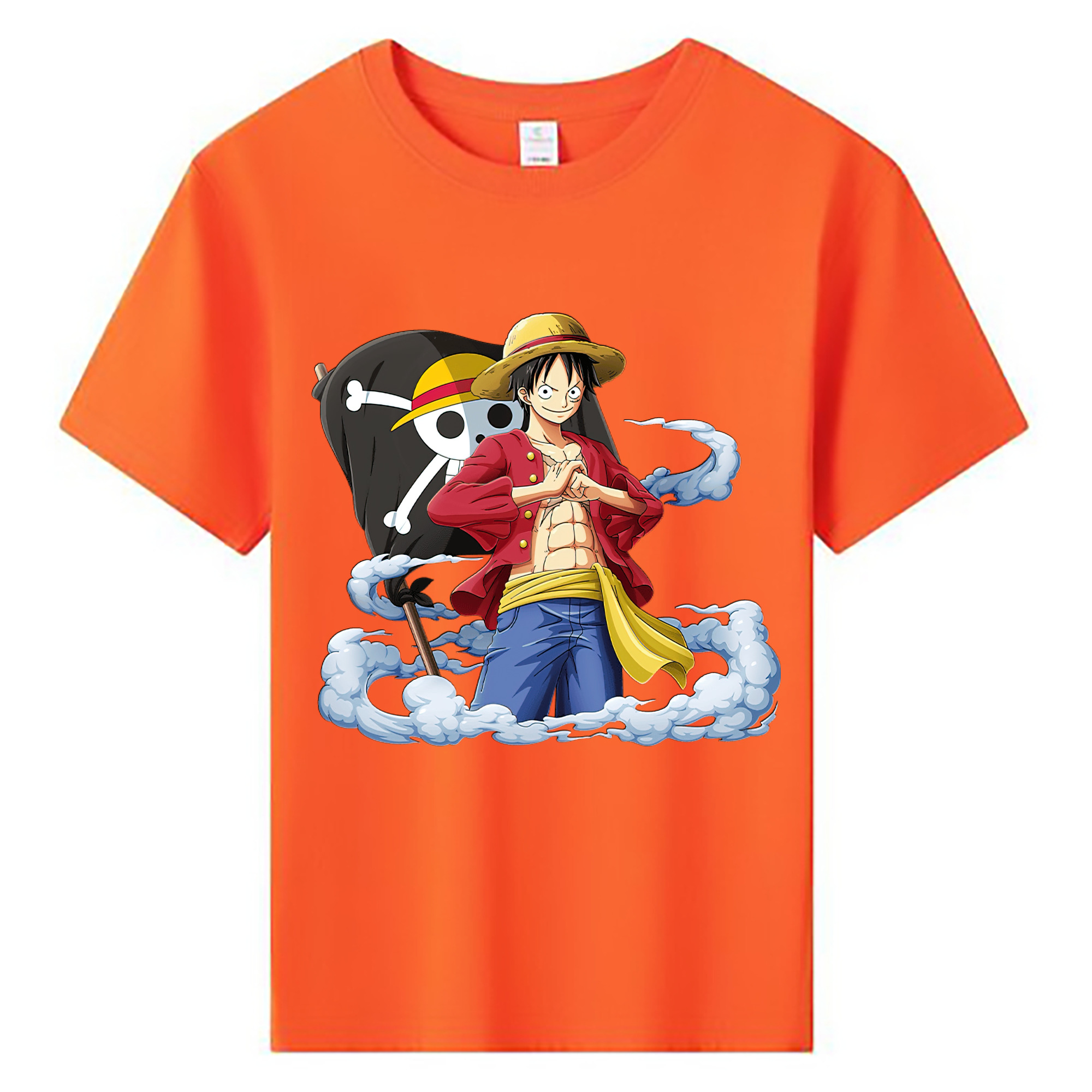 ワンピース モンキー・D・ルフィ ONE PIECE Monkey D. Luffy 綿100％キッズTシャツ（フロントプリント）