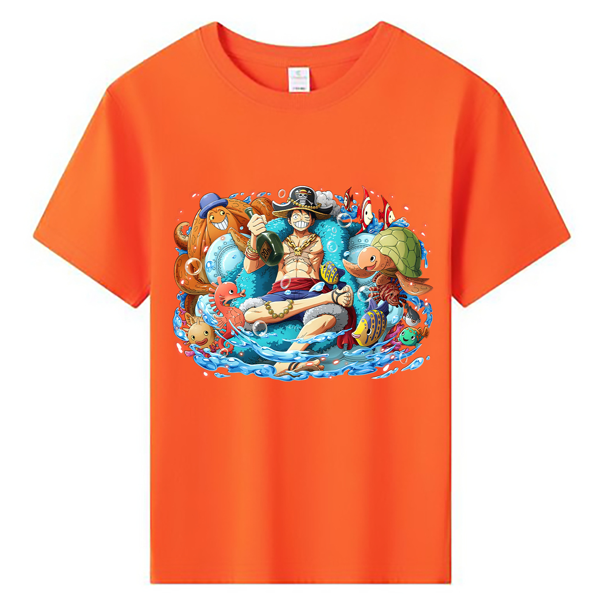 ワンピース モンキー・D・ルフィ ONE PIECE Monkey D. Luffy 綿100％キッズTシャツ（フロントプリント）