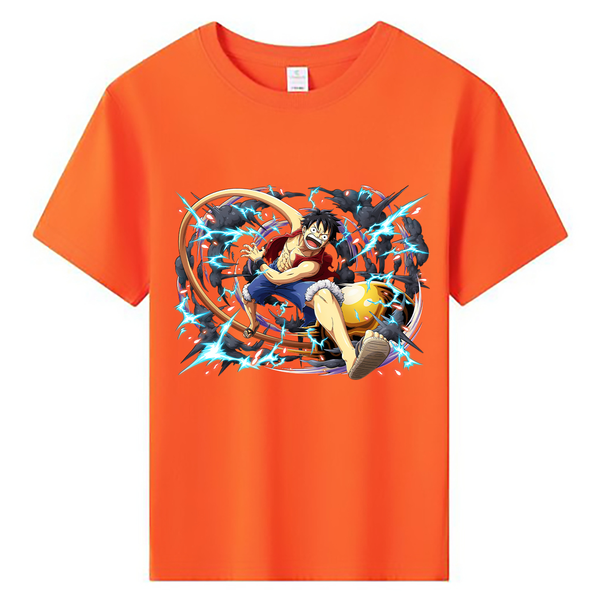 ワンピース モンキー・D・ルフィ ONE PIECE Monkey D. Luffy 綿100％キッズTシャツ（フロントプリント）
