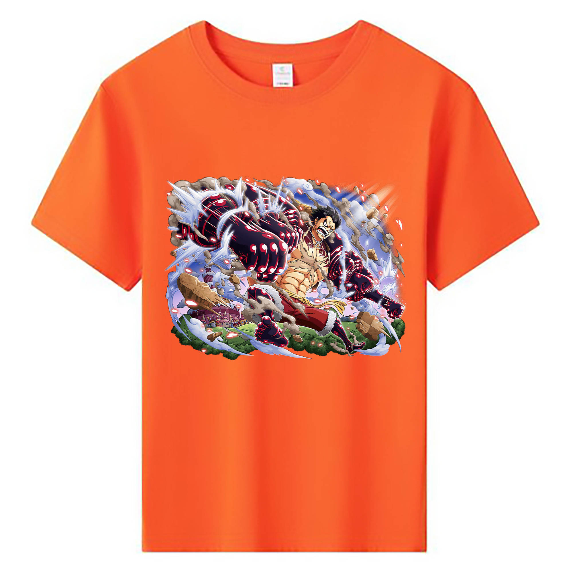 ワンピース モンキー・D・ルフィ ONE PIECE Monkey D. Luffy 綿100％キッズTシャツ（フロントプリント）