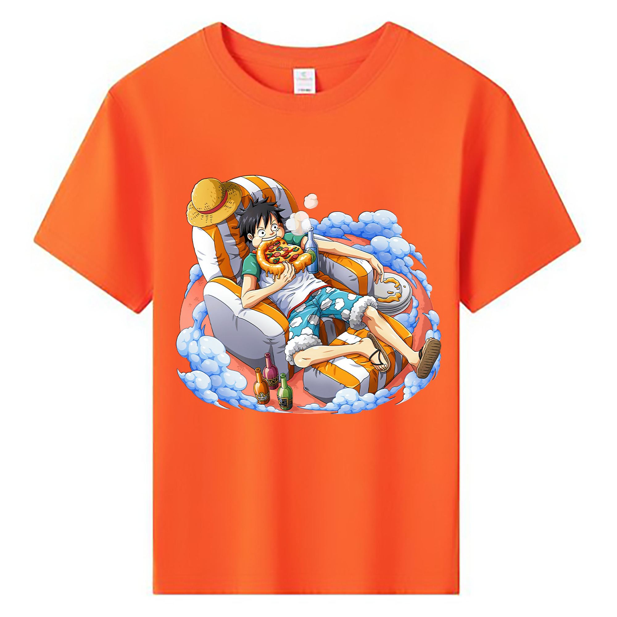 ワンピース モンキー・D・ルフィ ONE PIECE Monkey D. Luffy 綿100％キッズTシャツ（フロントプリント）
