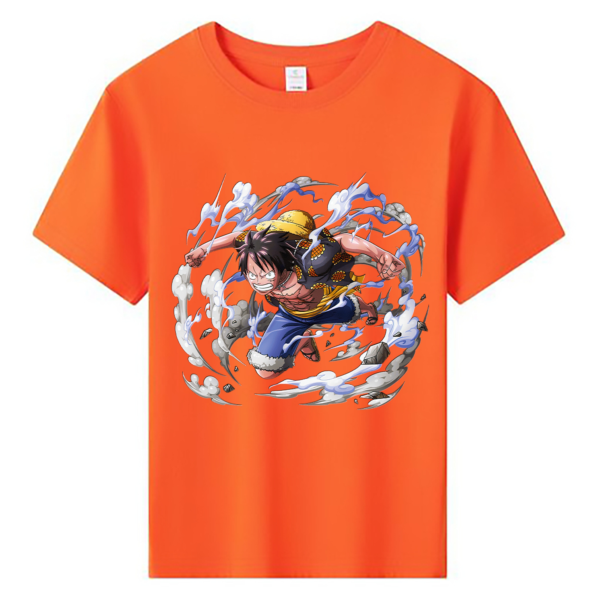 ワンピース モンキー・D・ルフィ ONE PIECE Monkey D. Luffy 綿100％キッズTシャツ（フロントプリント）