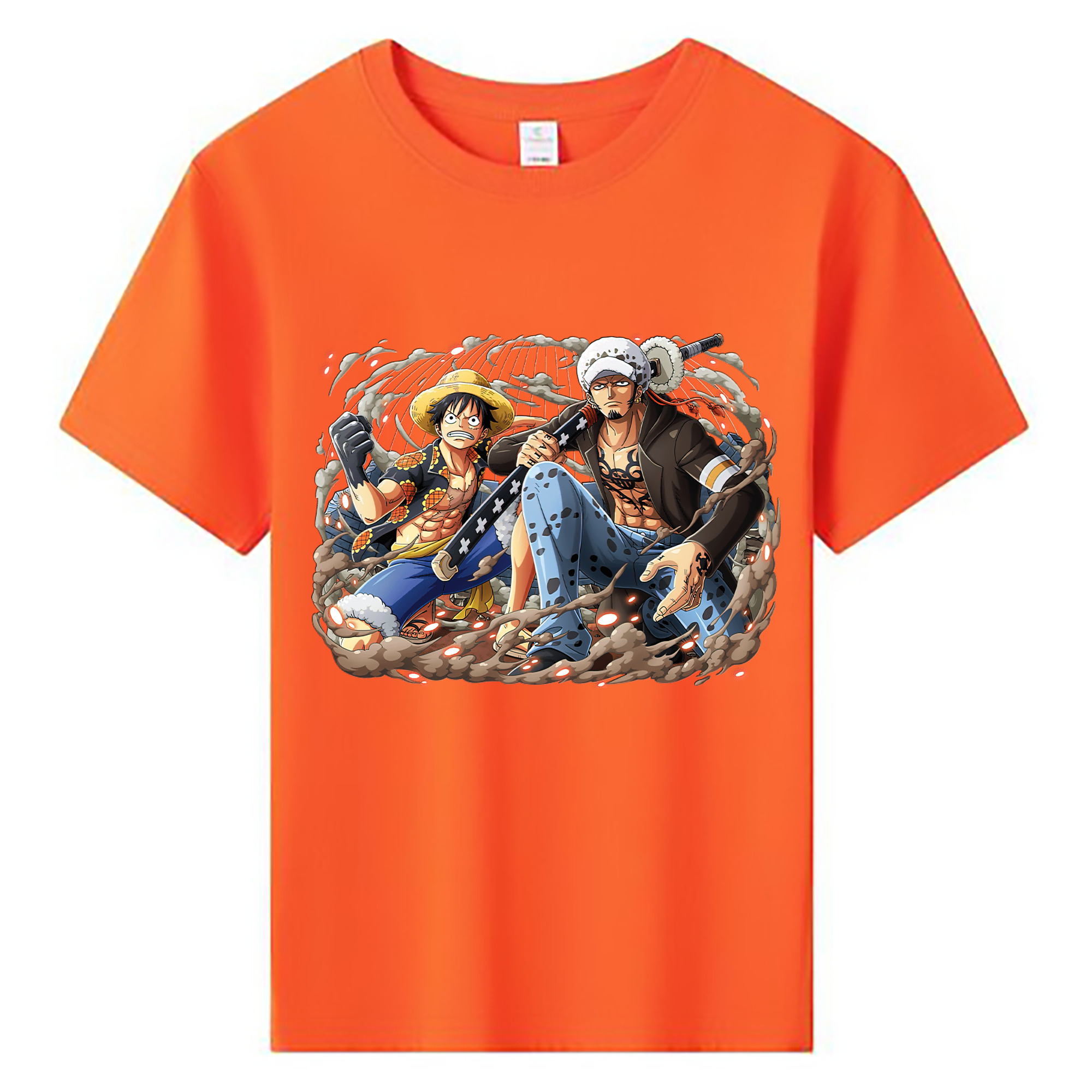 ワンピース モンキー・D・ルフィ ONE PIECE Monkey D. Luffy 綿100％キッズTシャツ（フロントプリント）