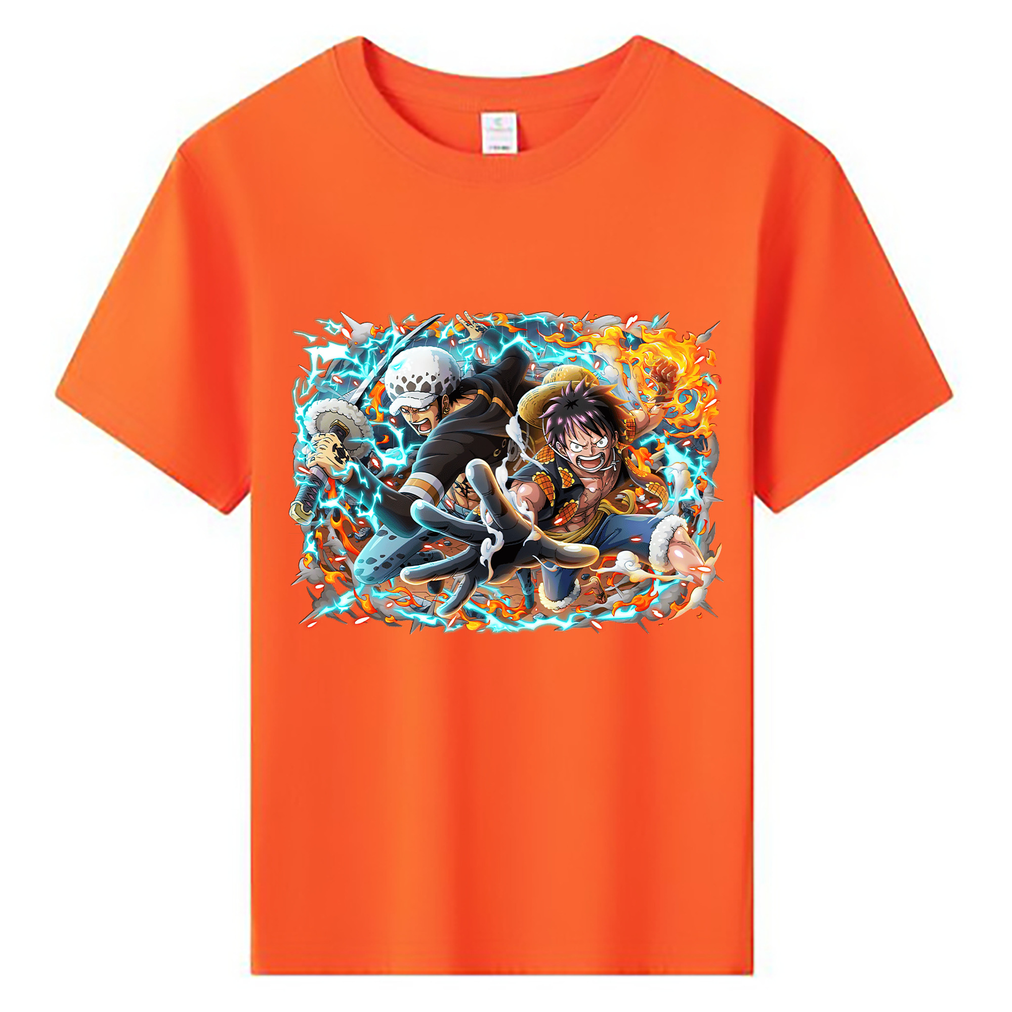 ワンピース モンキー・D・ルフィ ONE PIECE Monkey D. Luffy 綿100％キッズTシャツ（フロントプリント）