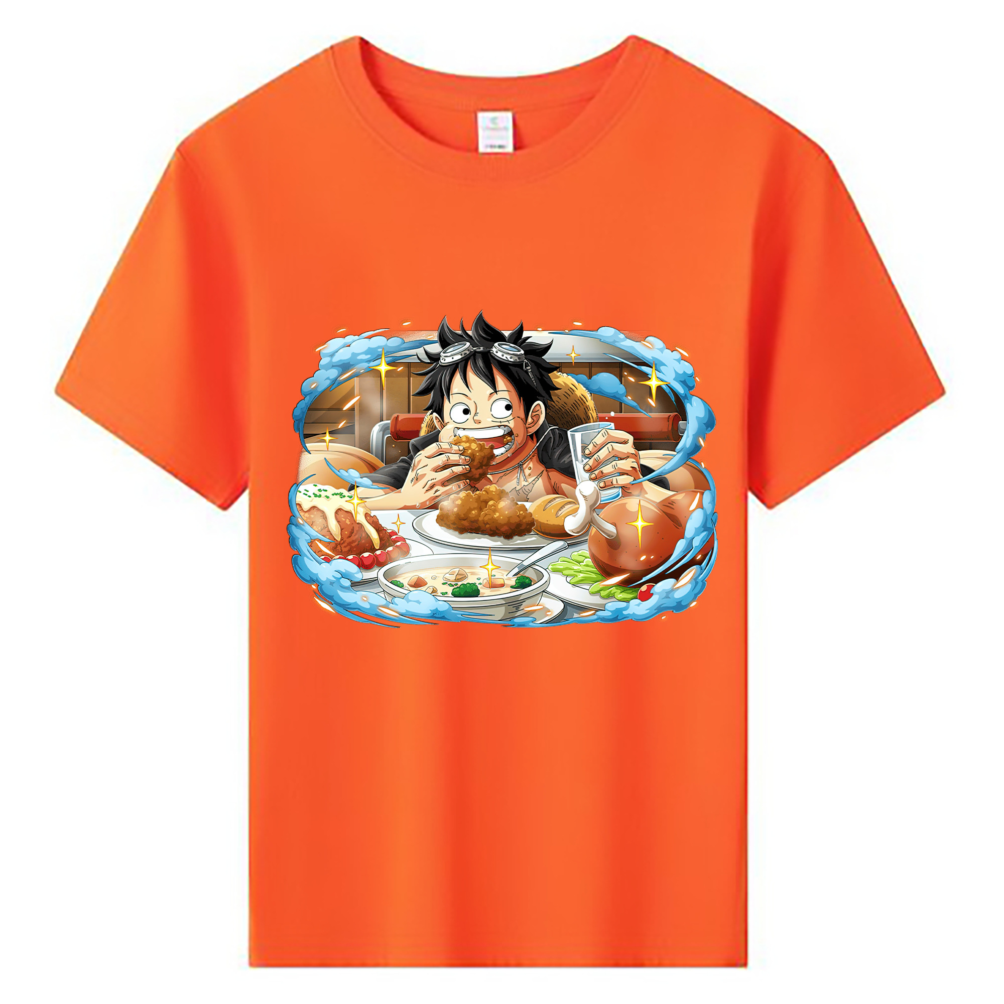 ワンピース モンキー・D・ルフィ ONE PIECE Monkey D. Luffy 綿100％キッズTシャツ（フロントプリント）