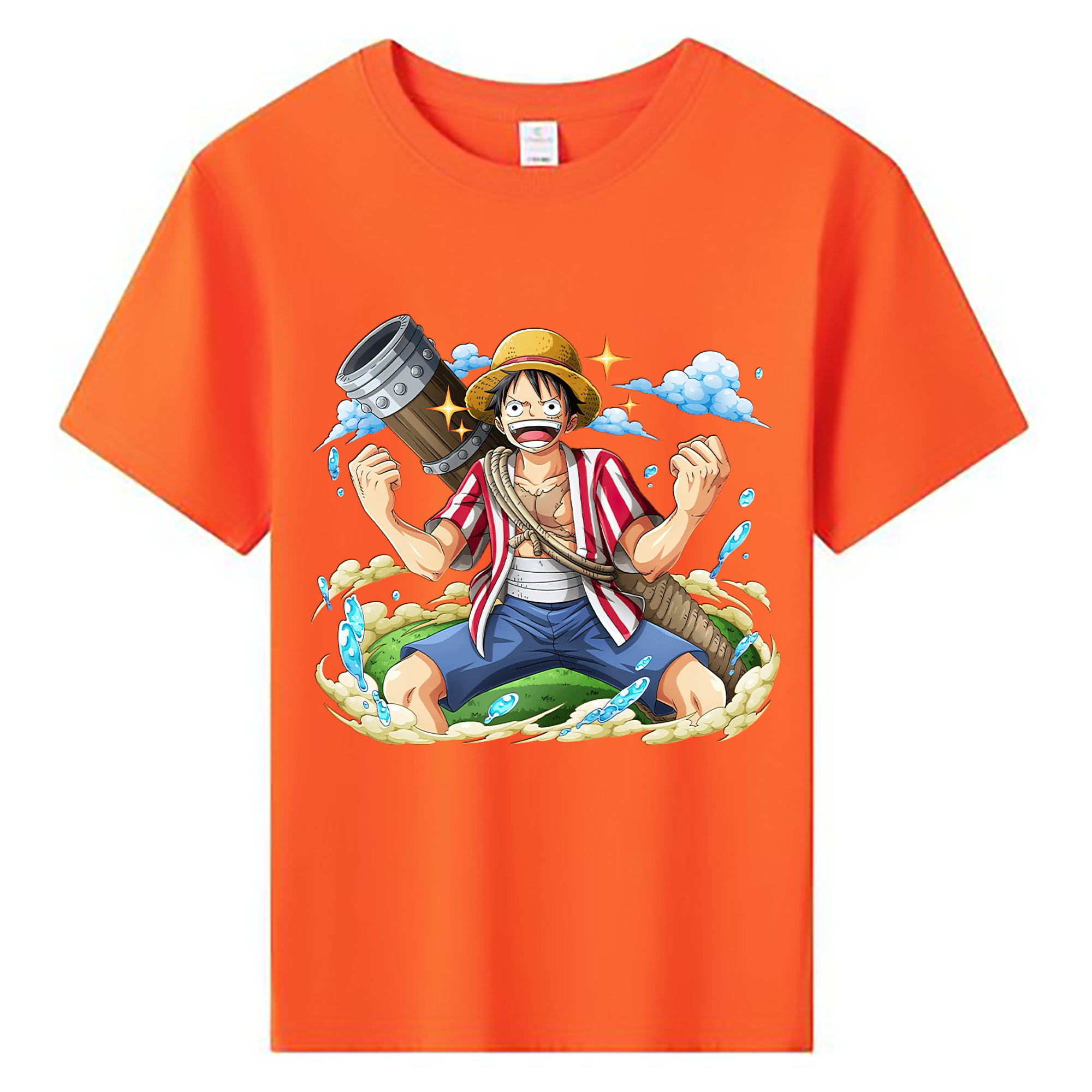 ワンピース モンキー・D・ルフィ ONE PIECE Monkey D. Luffy 綿100％キッズTシャツ（フロントプリント）