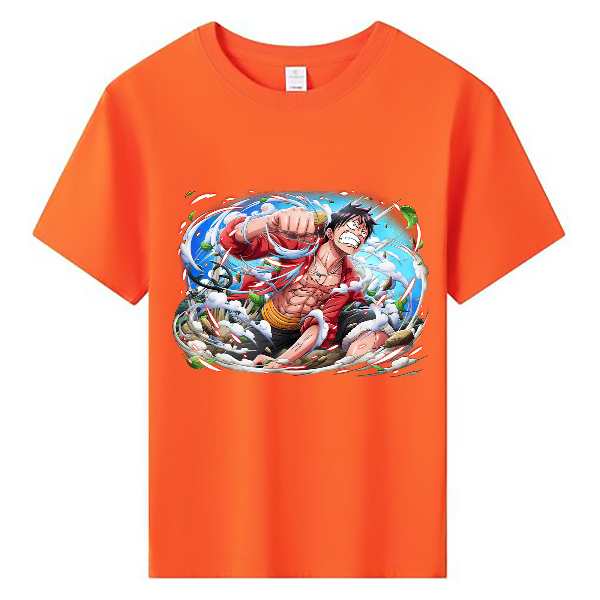 ワンピース モンキー・D・ルフィ ONE PIECE Monkey D. Luffy 綿100％キッズTシャツ（フロントプリント）