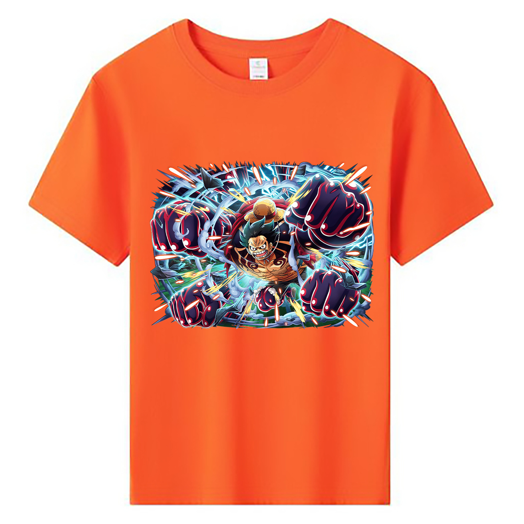 ワンピース モンキー・D・ルフィ ONE PIECE Monkey D. Luffy 綿100％キッズTシャツ（フロントプリント）